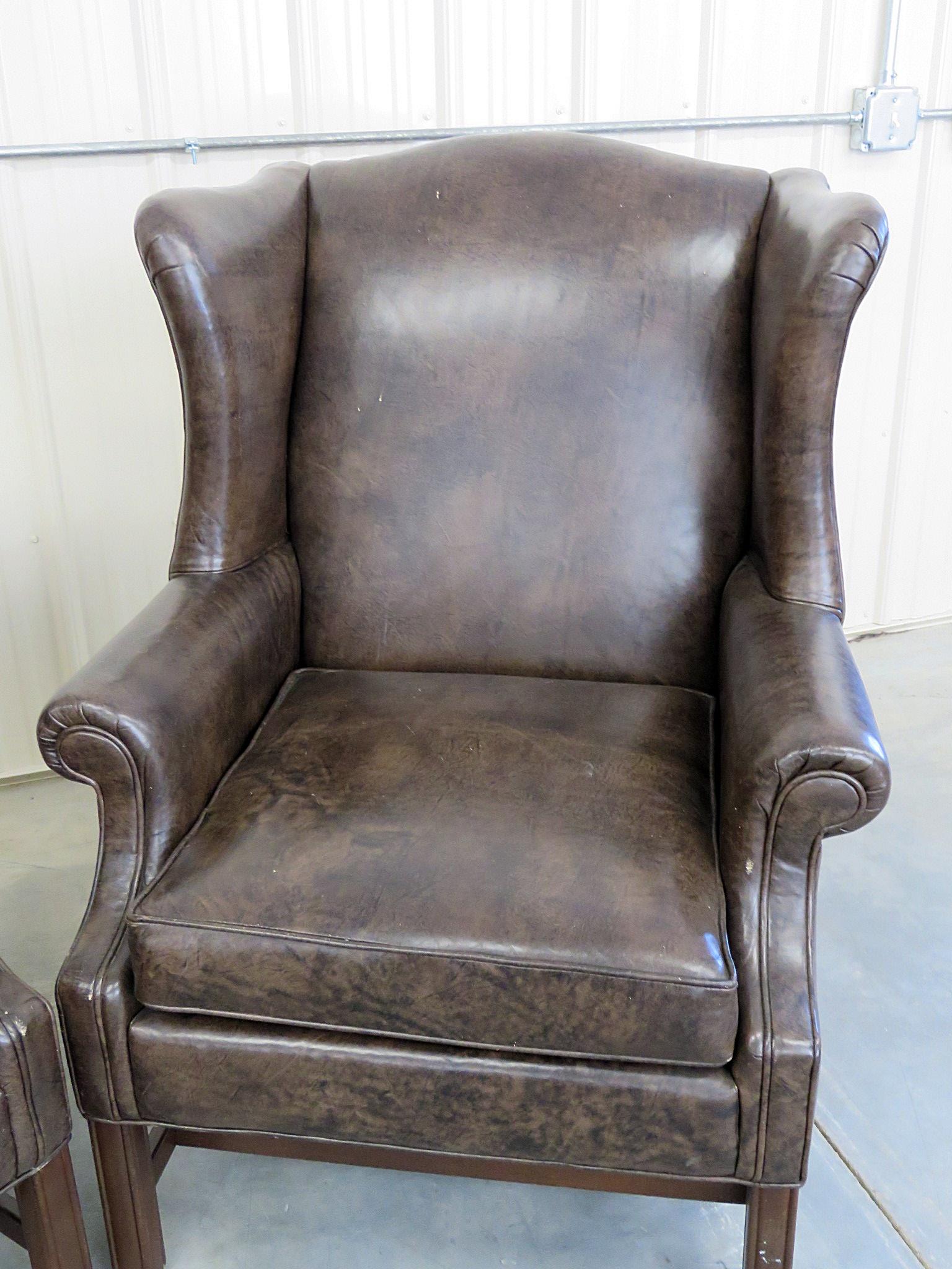 ethan allen leather chairs