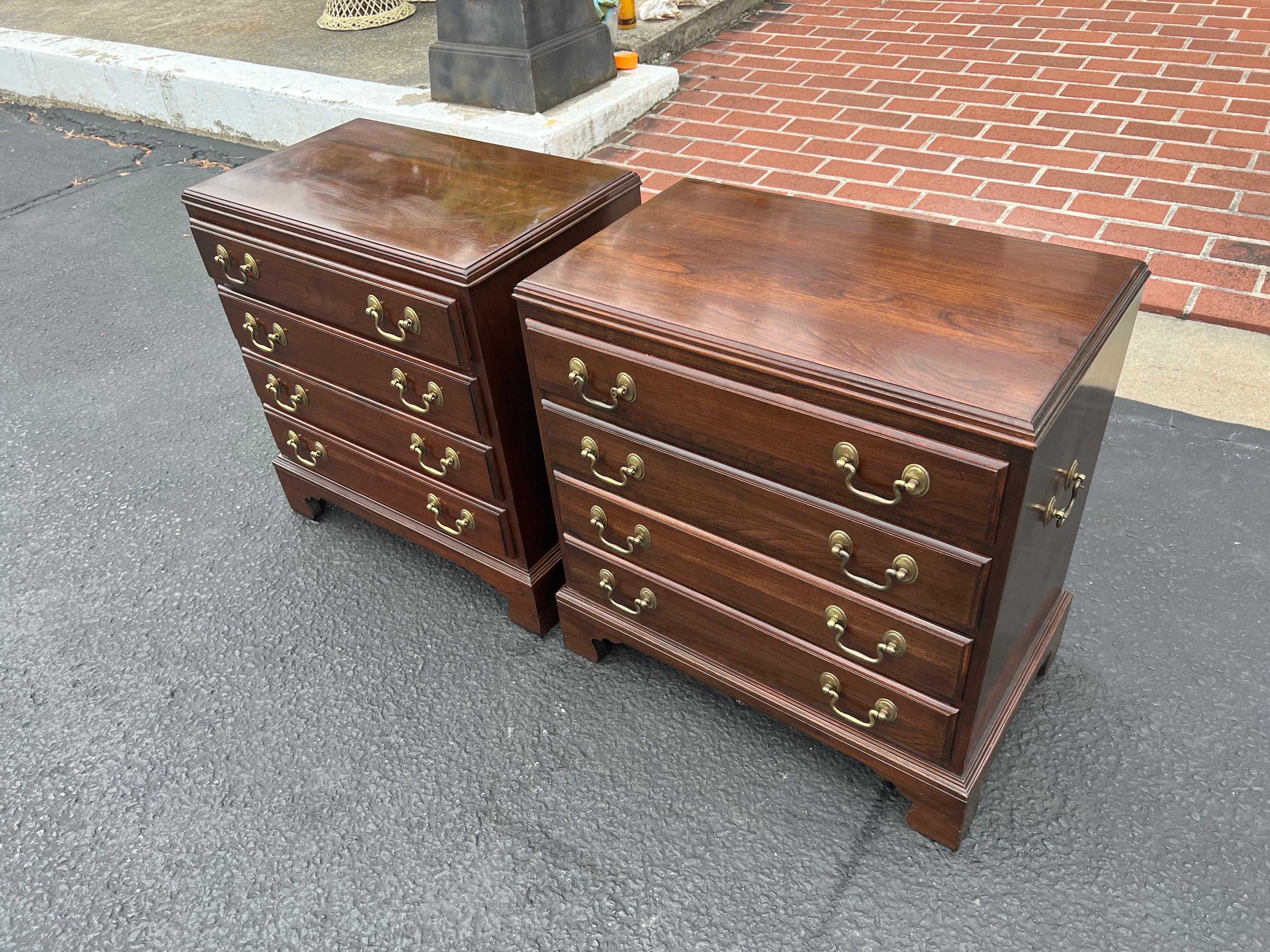 Brass Pair of Ethan Allen Nightstands or End Tables 