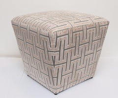 Pair of Custom Made Ethan Allen Upholstered Ottomans
