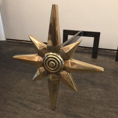 Pair of Étoile Andirons after Giacometti