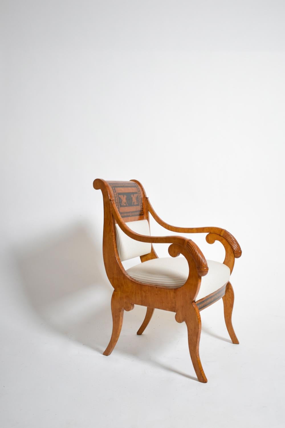 XIX secolo Pair of etruscan armchairs, XIXth c. in vendita
