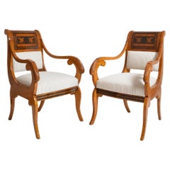 Pair of etruscan armchairs, XIXth c.