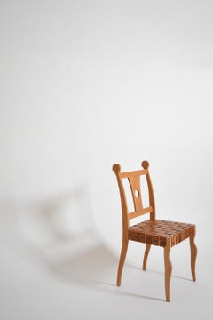 Paar Stühle aus etruskischer Eiche und Leder, 1970er Jahre