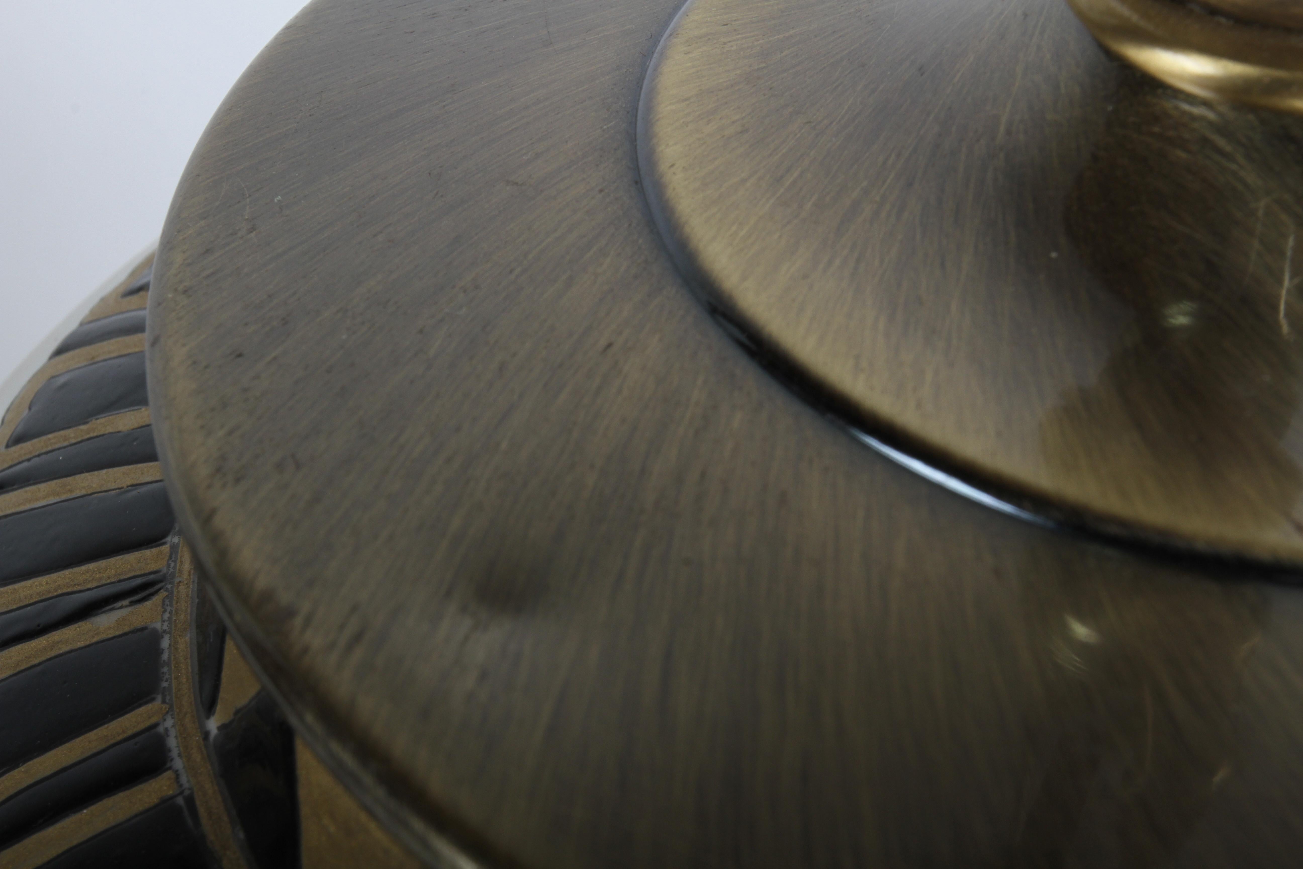 Pair of Etruscan Style Art Table Urn Lamps Hand-Painted Incised Greek Motifs For Sale 10