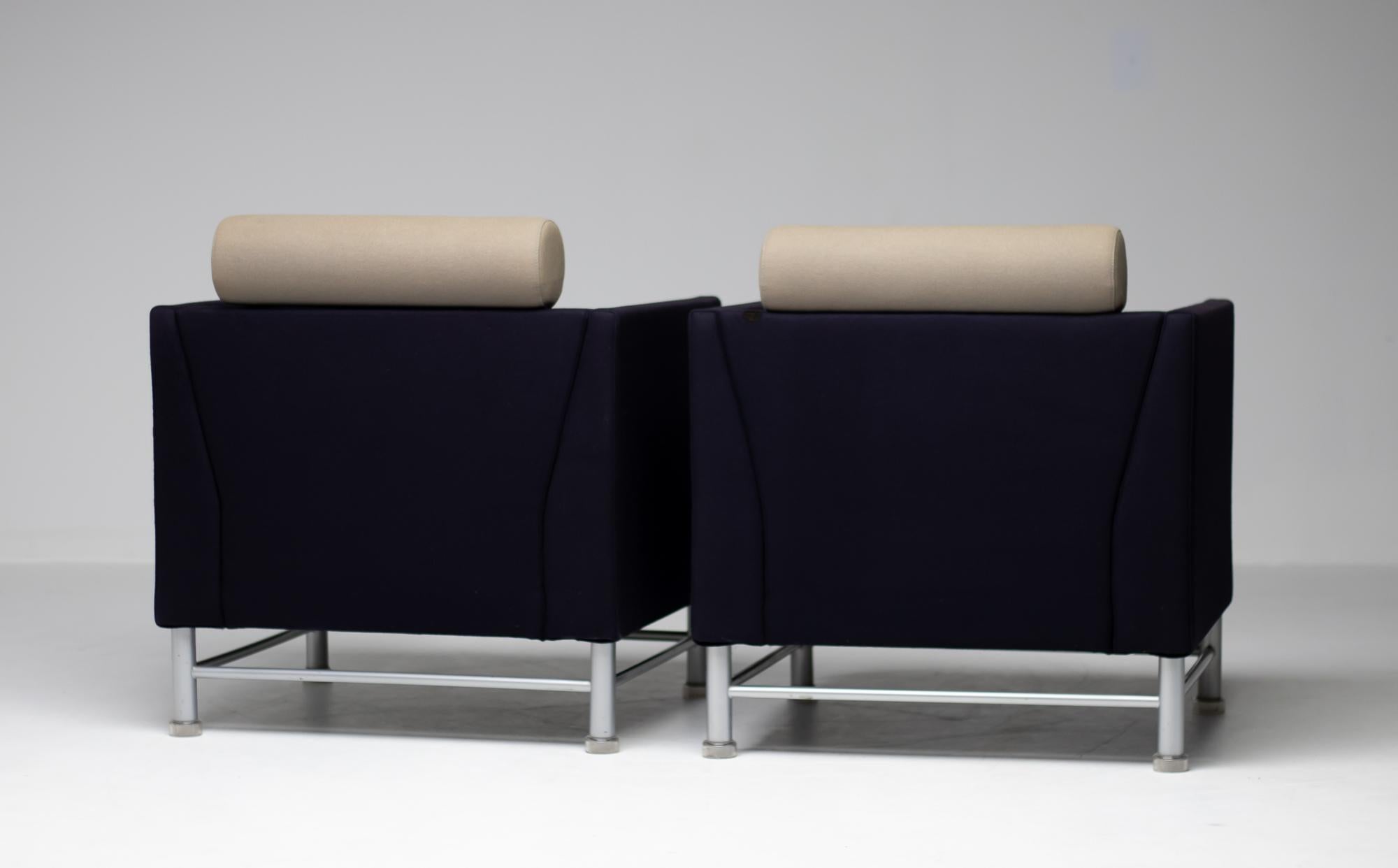 Late 20th Century Pair of Ettore Sottsass East Side Arm Chairs