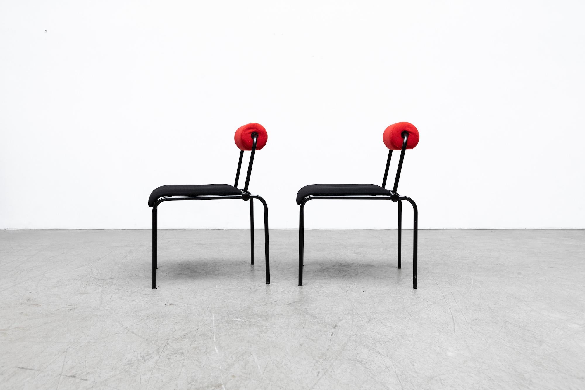 Late 20th Century Pair of Ettore Sottsass Inspired MOD Italian Chairs