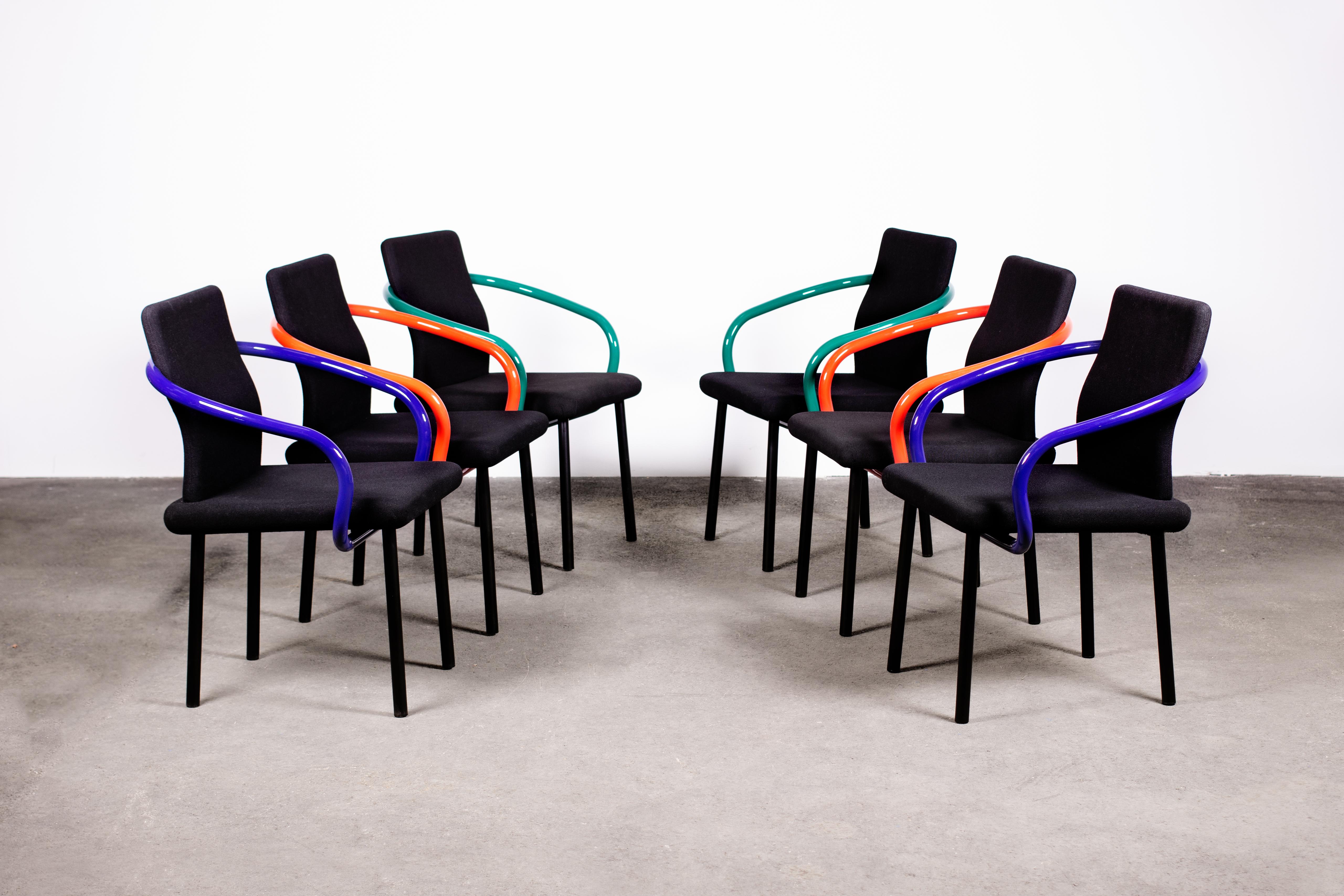 Pair of Ettore Sottsass Mandarin Chairs for Knoll in Green & Black 2
