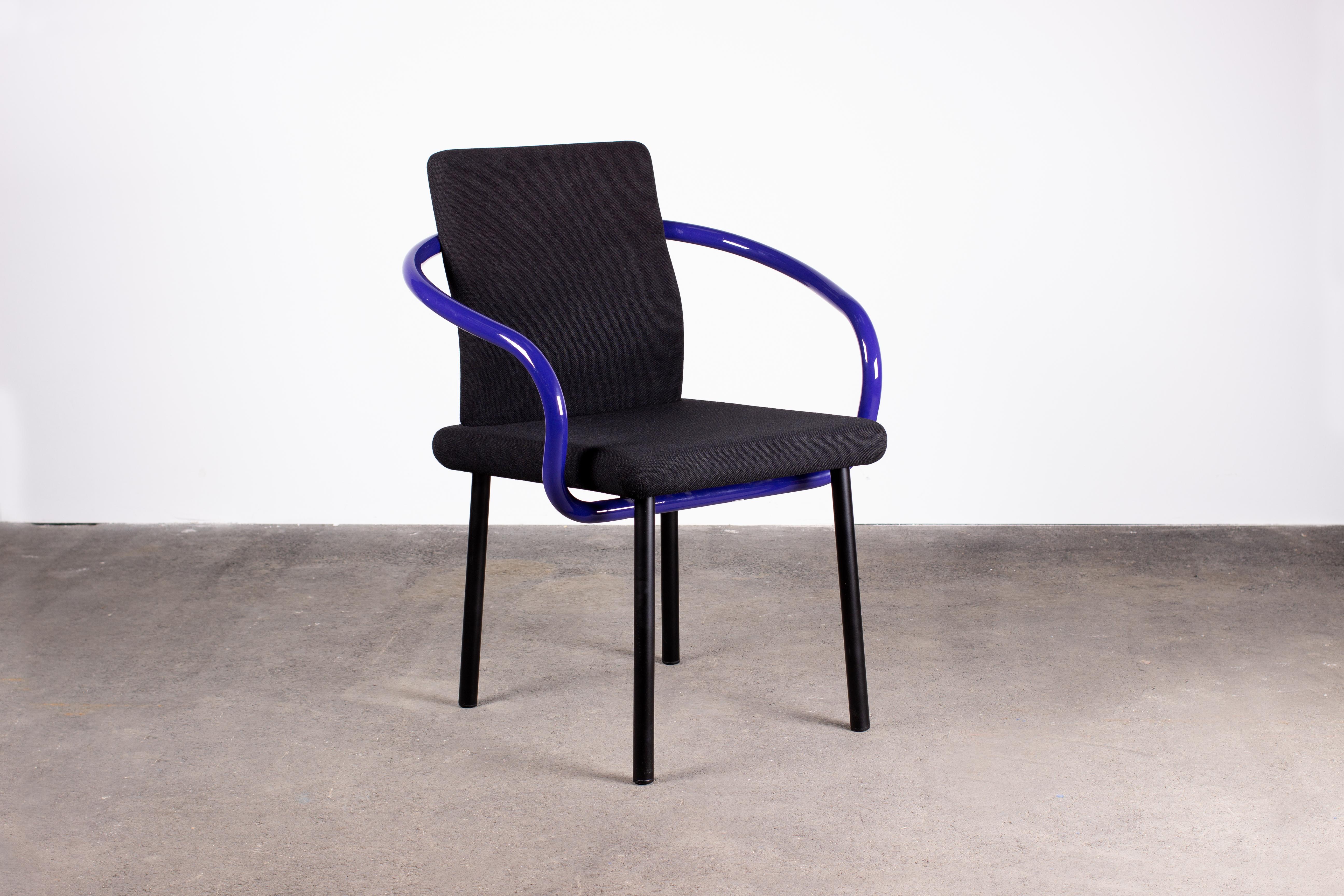 Post-Modern Pair of Ettore Sottsass Mandarin Chairs for Knoll in Violet & Black