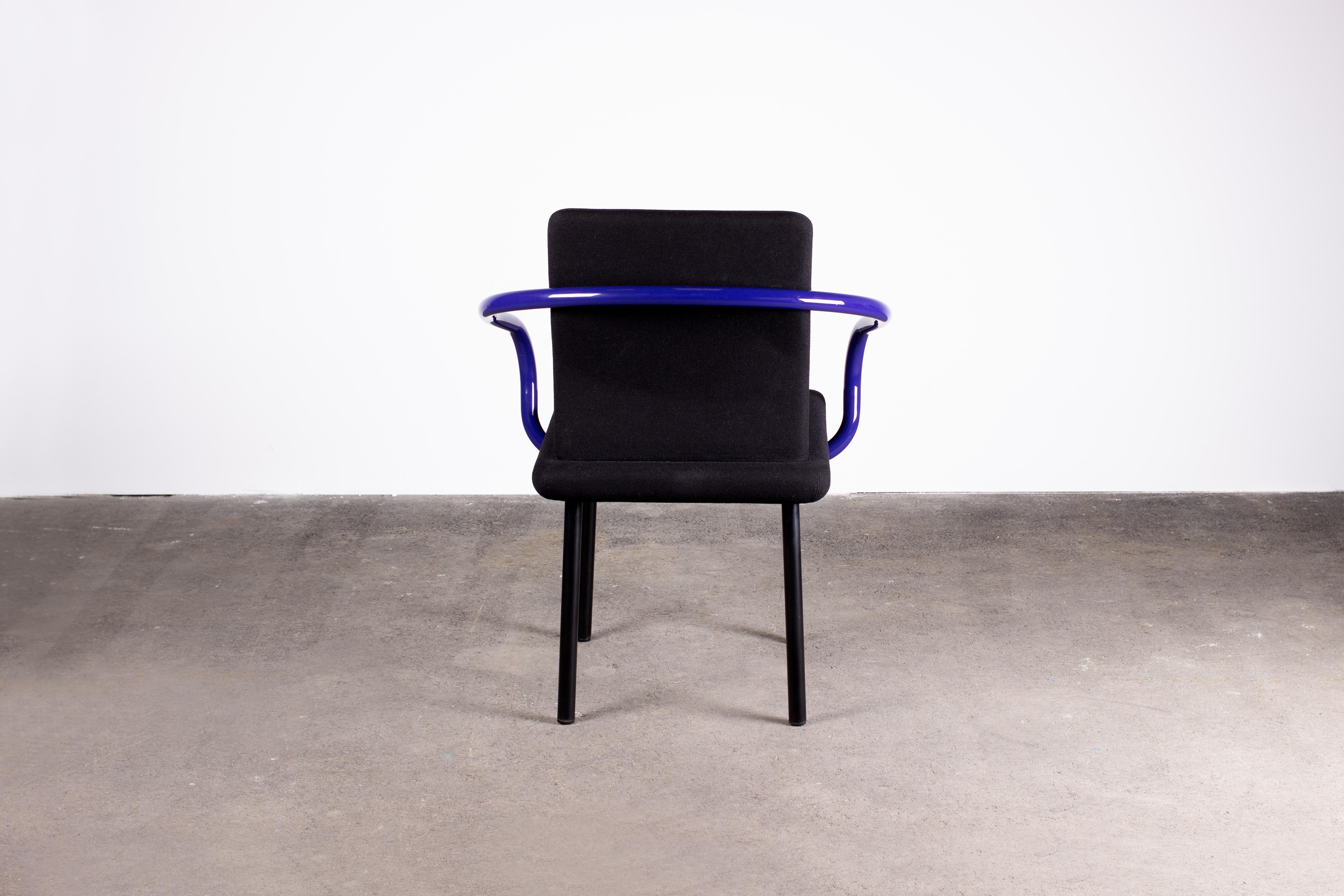 Lacquered Pair of Ettore Sottsass Mandarin Chairs for Knoll in Violet & Black