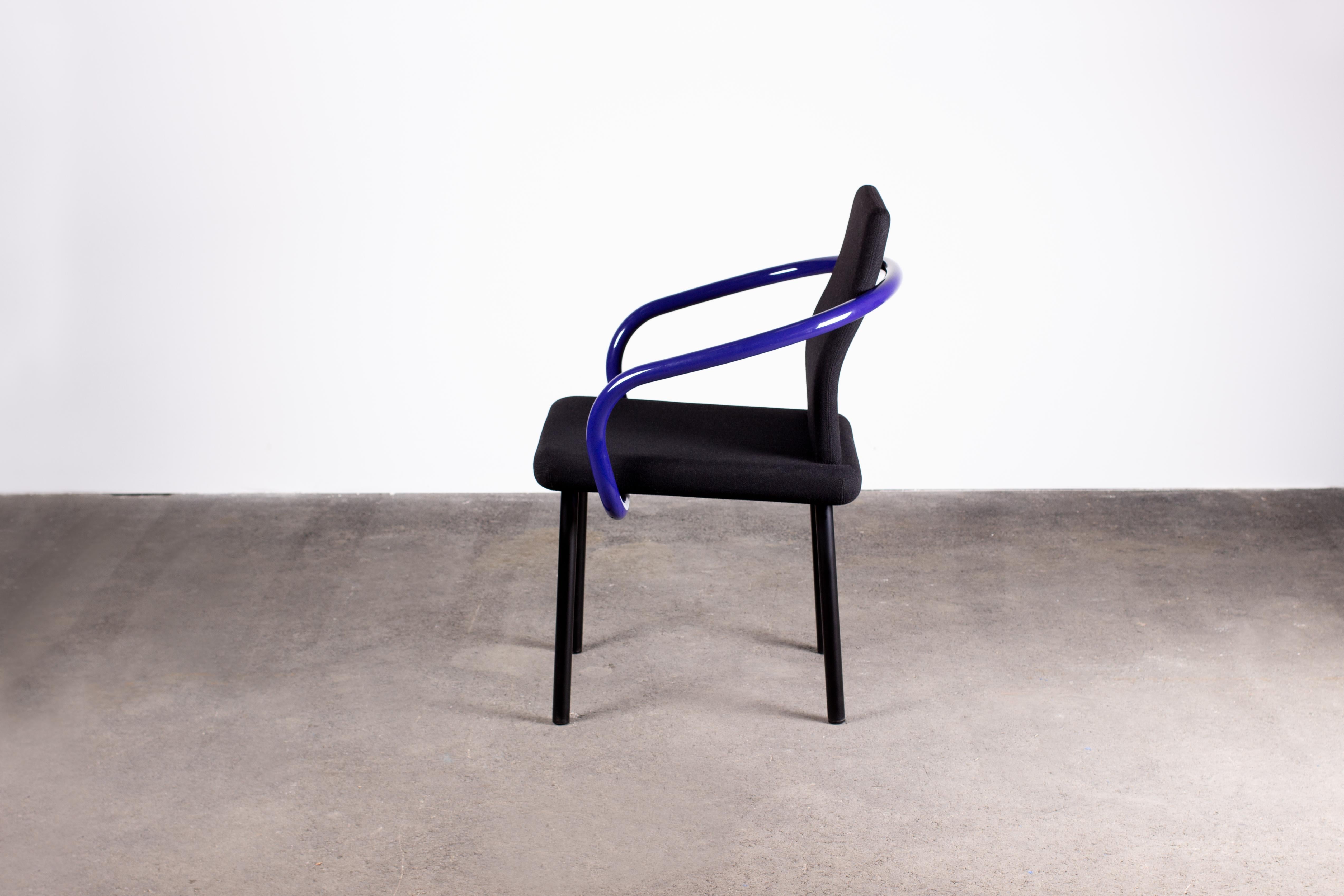 Late 20th Century Pair of Ettore Sottsass Mandarin Chairs for Knoll in Violet & Black