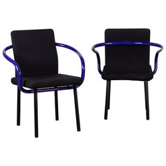 Pair of Ettore Sottsass Mandarin Chairs for Knoll in Violet & Black