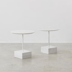 Pair of Ettore Sottsass Primavera marble tables, Ultima Edizione - Italy, 1980