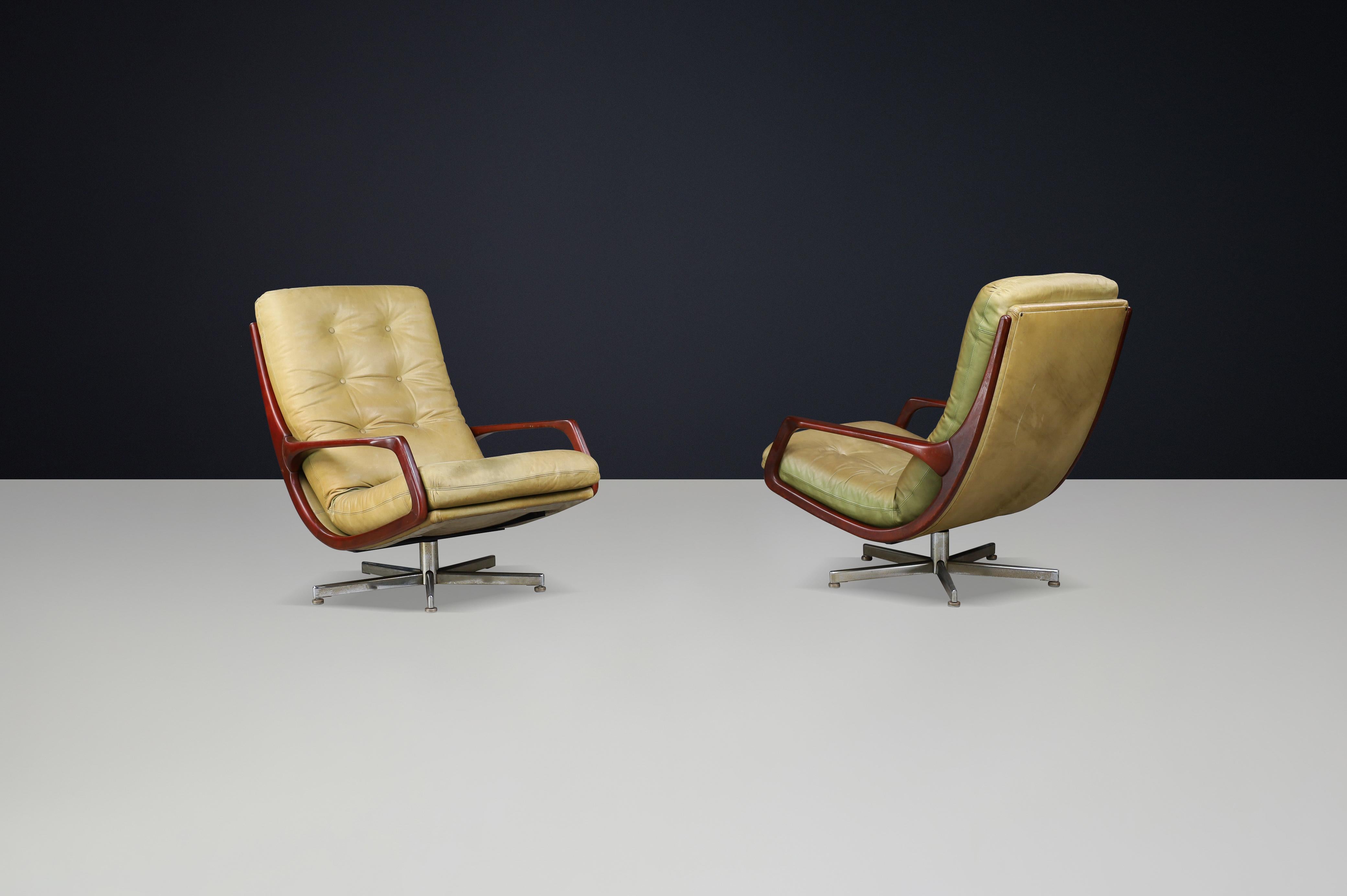 Pair of Eugen Schmidt Swivel Lounge Chairs for Soloform, Germany, 1960 For Sale 6