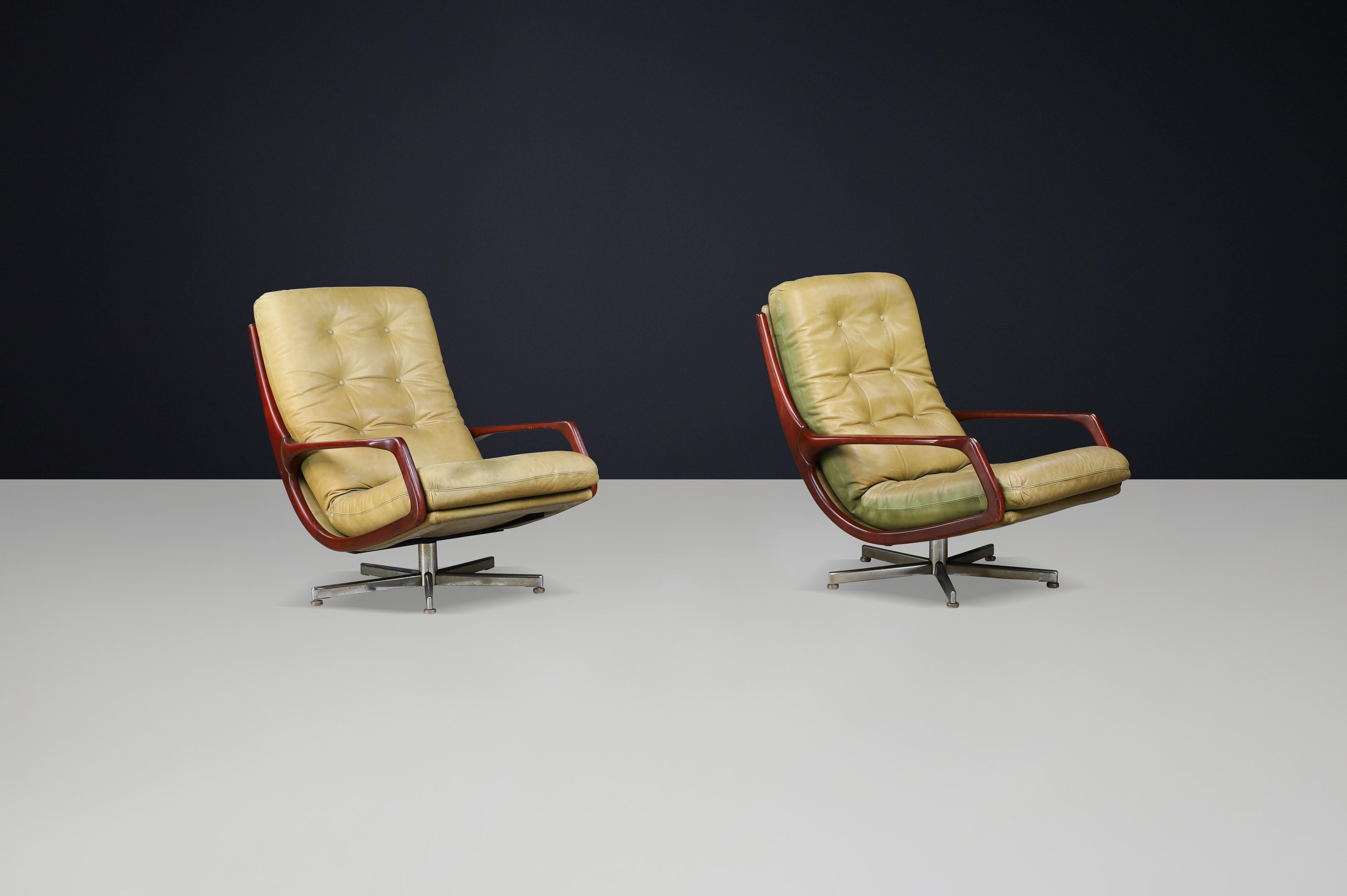 Pair of Eugen Schmidt Swivel Lounge Chairs for Soloform, Germany, 1960 For Sale 8