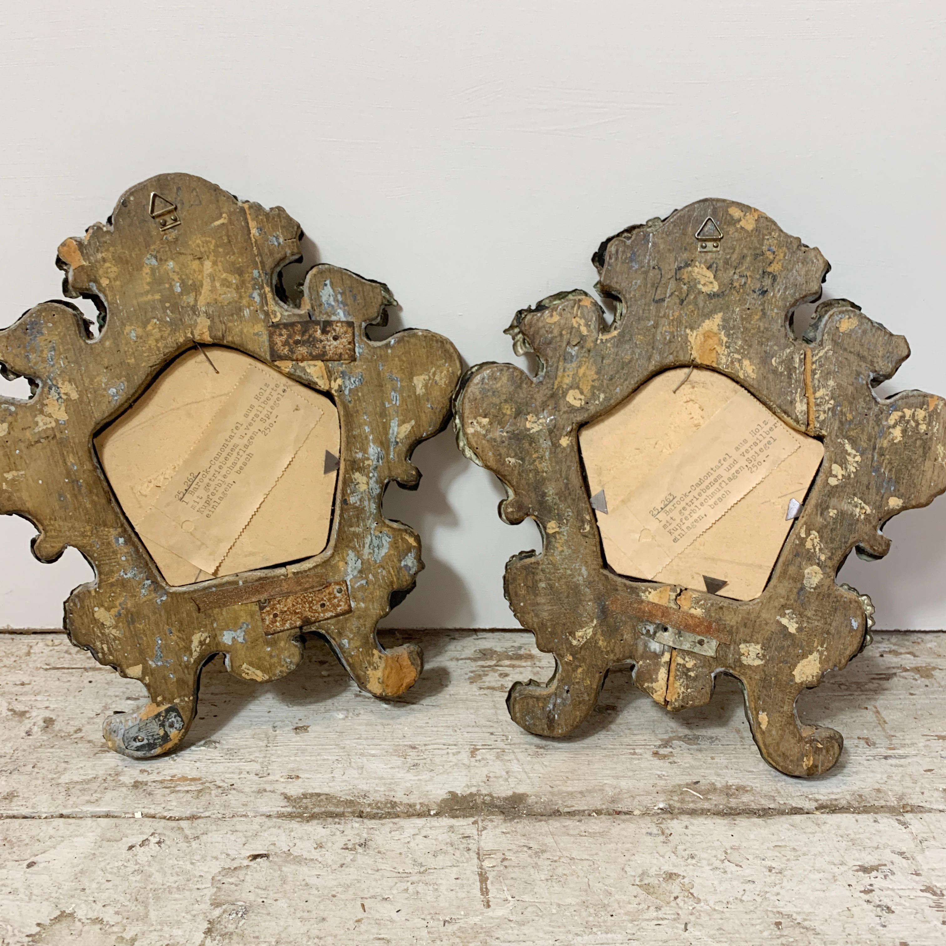 Pair of European 18th Century Silver Plated Baroque Mirrors For Sale 3