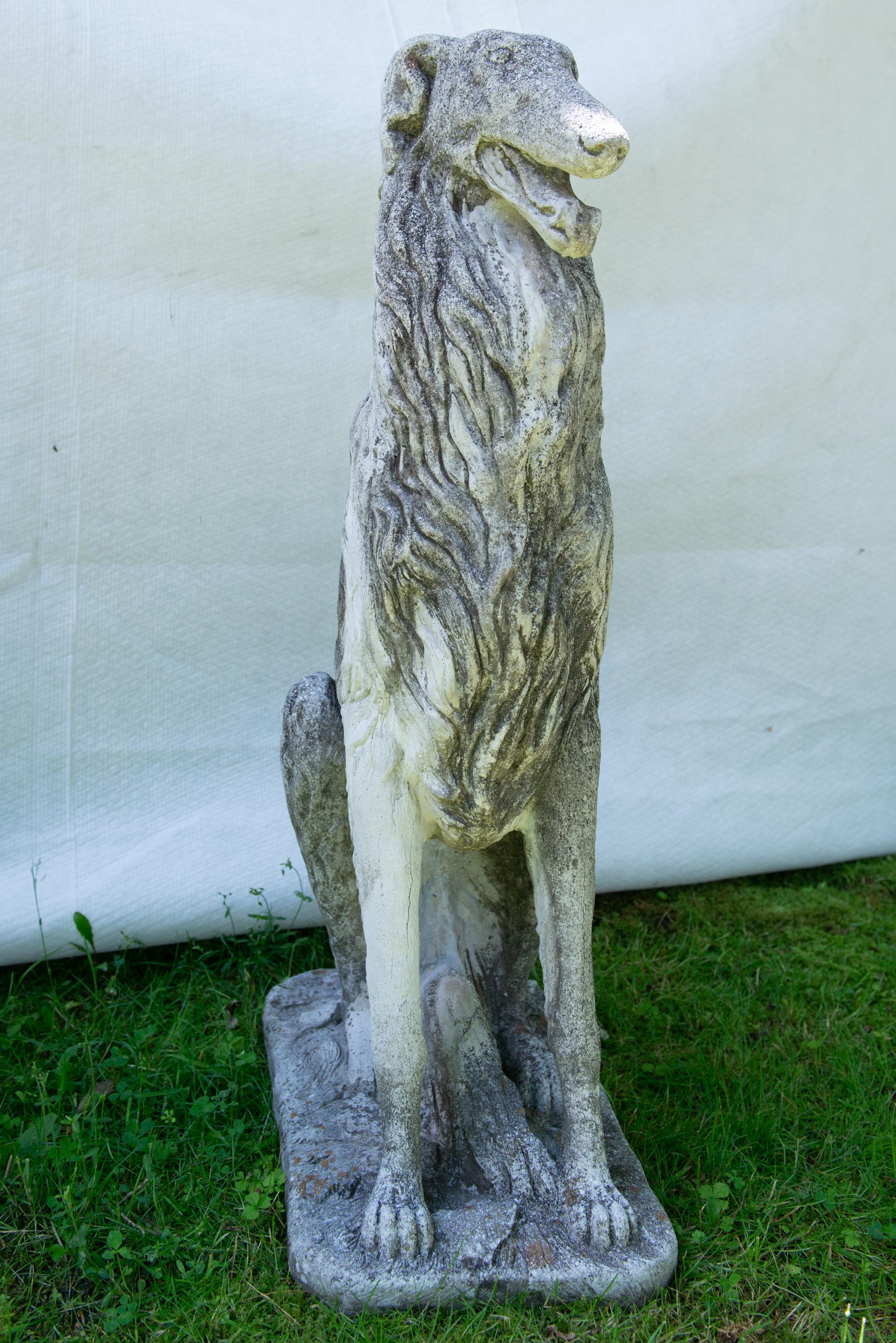 Pareja de Perros Borzoi Lobero Ruso Europeos de Tamaño Natural de los Años 30 en venta 1