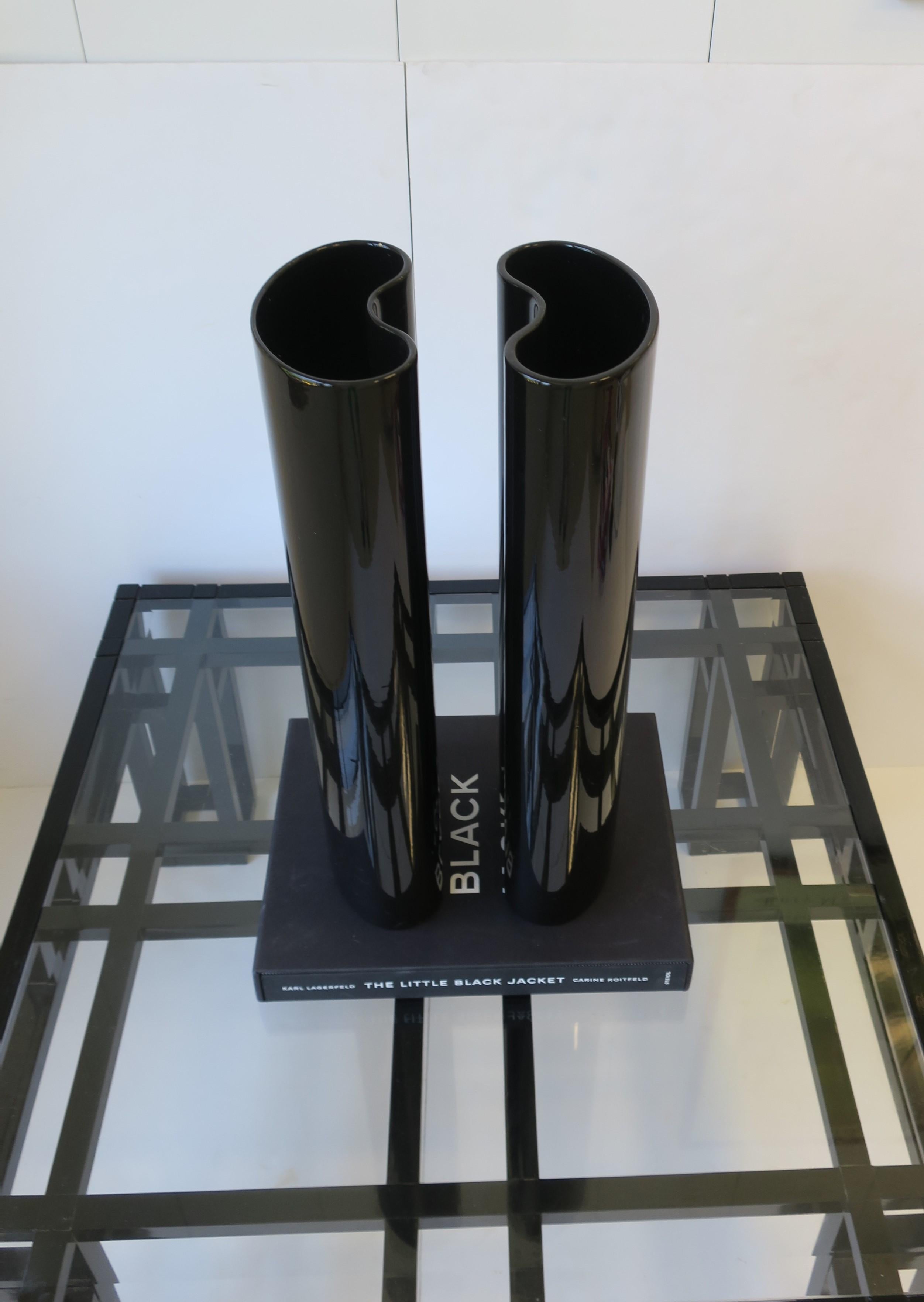 Black Vases Organic Modern Style Euro '90s, Pair For Sale 6