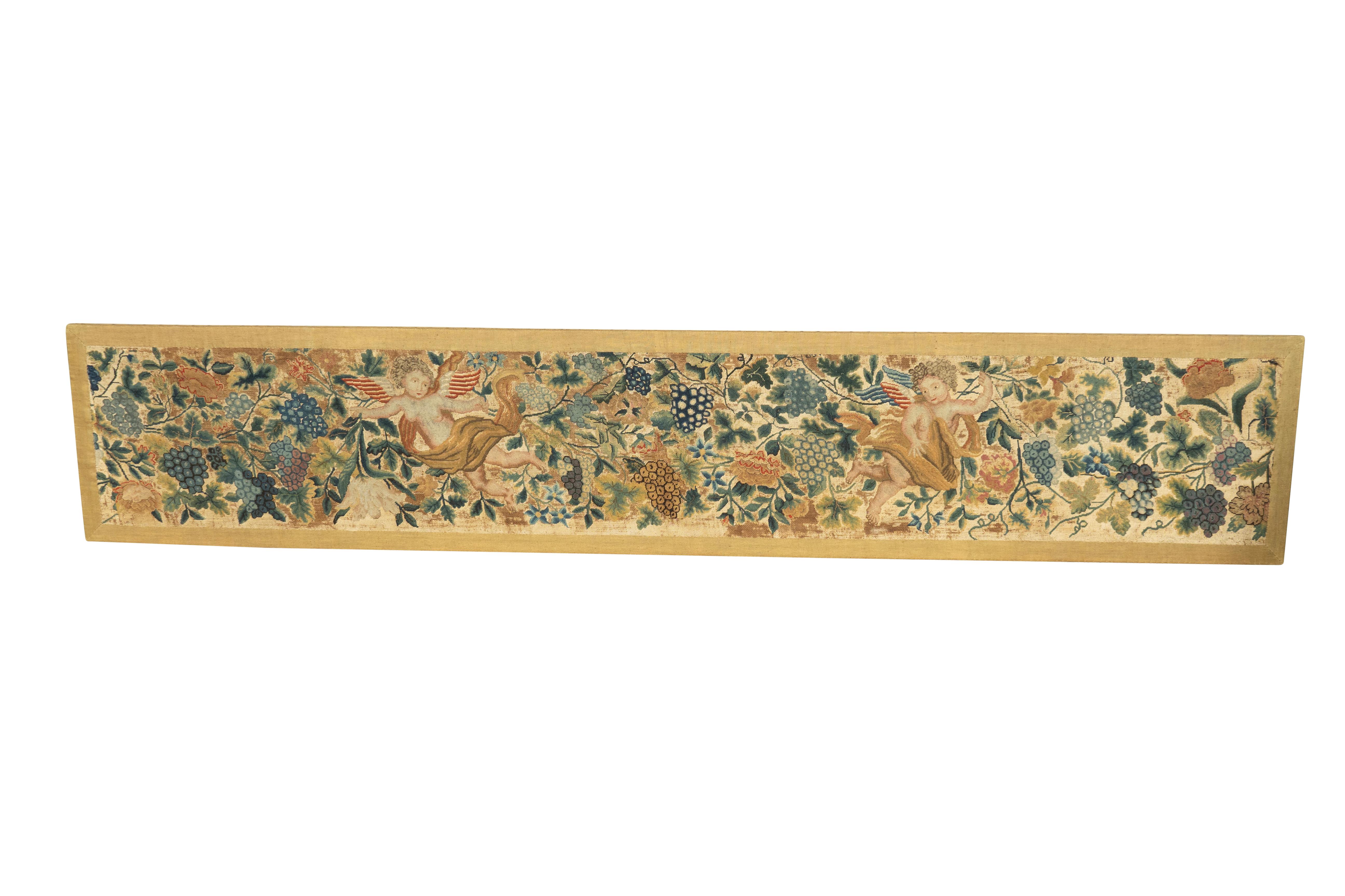 Neoclassical Pair Of European Needlepoint Panels For Sale
