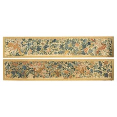 Antique Pair Of European Needlepoint Panels