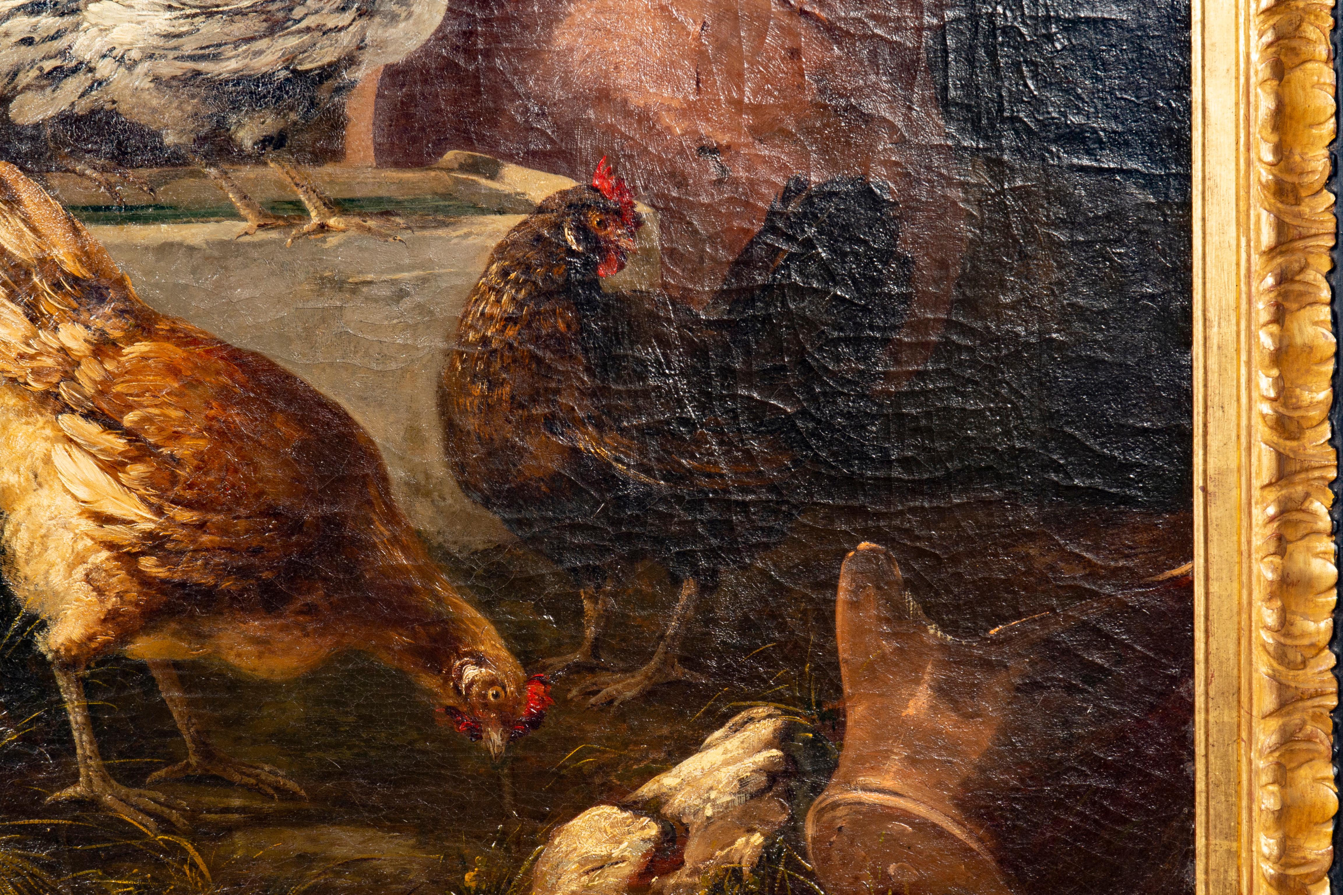Paire de peintures à l'huile sur toile d'Europe représentant des oiseaux dans une maison en vente 4
