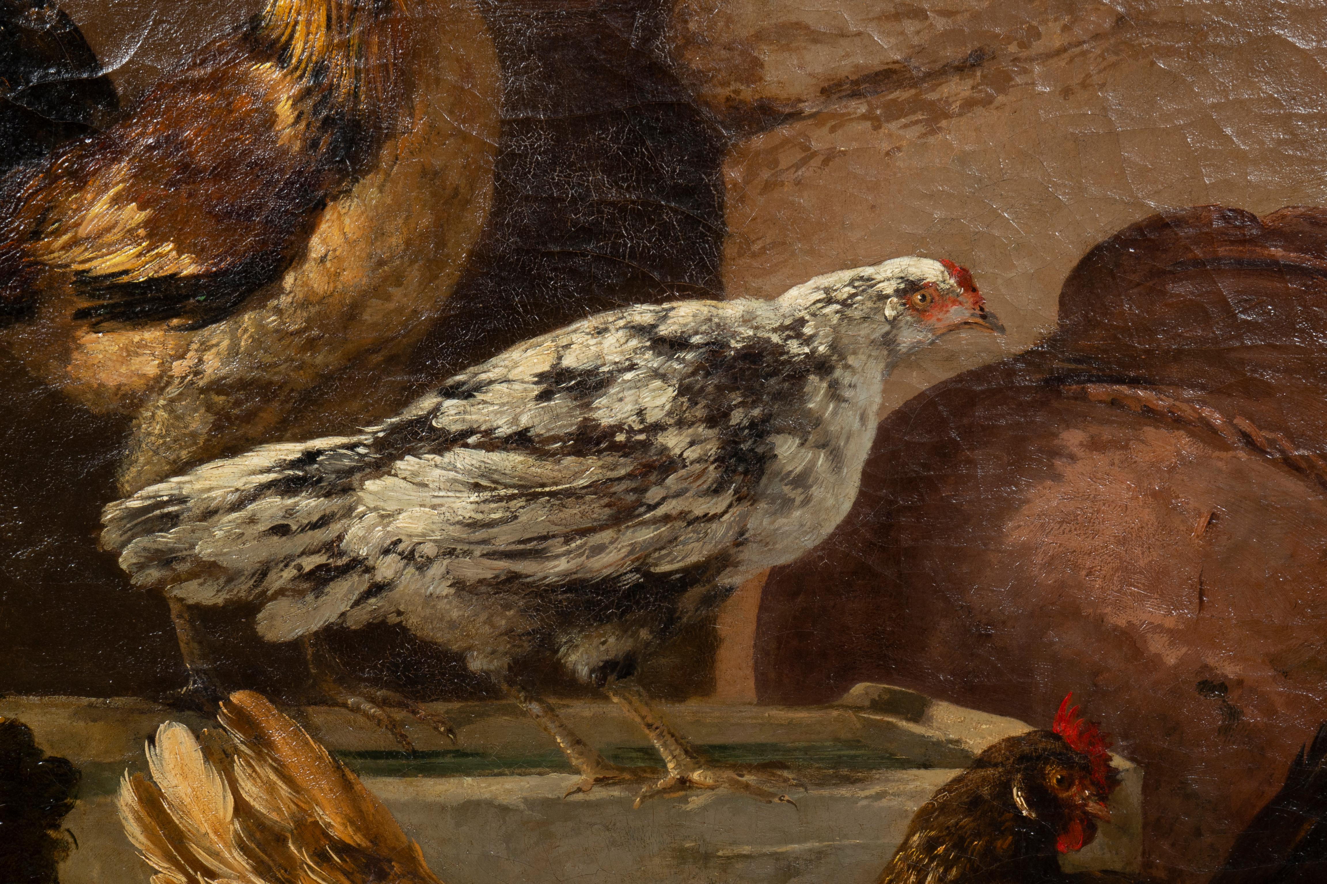 Paire de peintures à l'huile sur toile d'Europe représentant des oiseaux dans une maison en vente 5