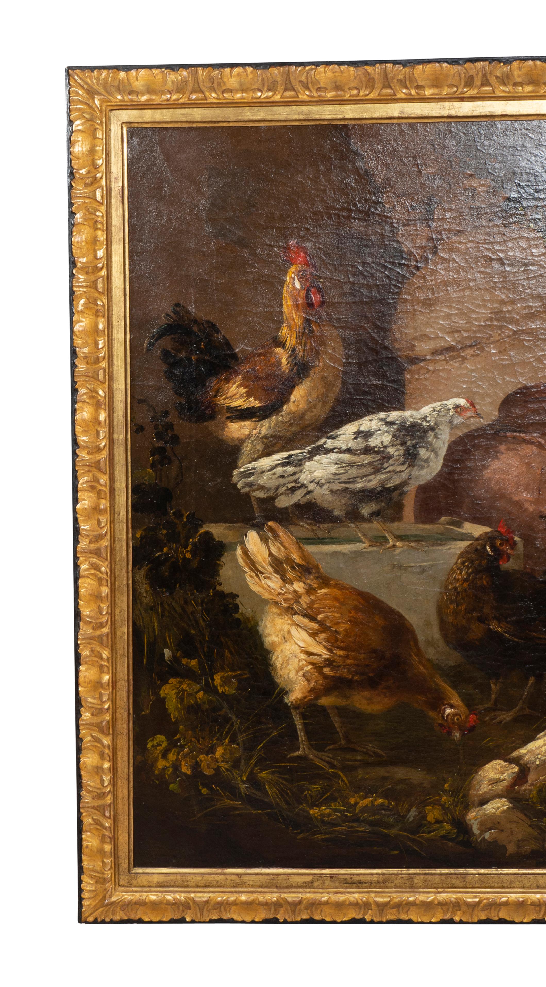 Toile Paire de peintures à l'huile sur toile d'Europe représentant des oiseaux dans une maison en vente