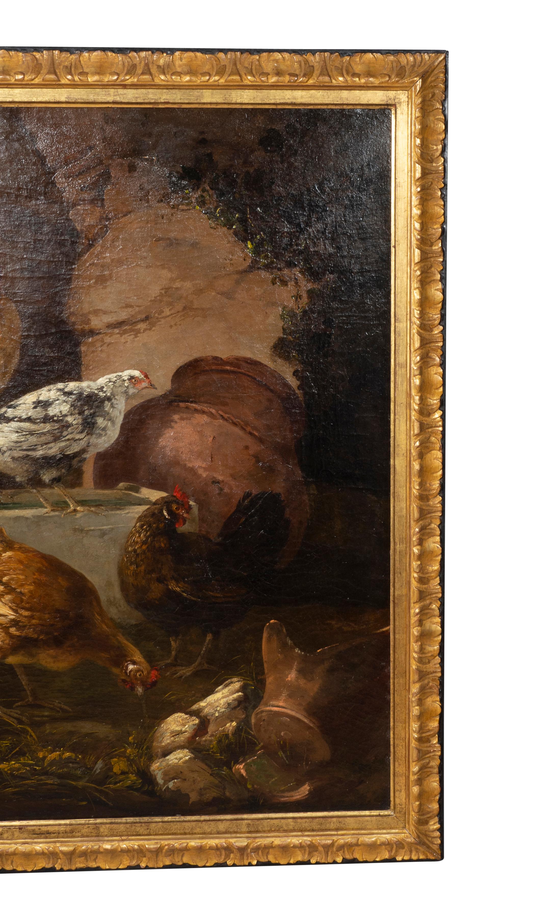 Paire de peintures à l'huile sur toile d'Europe représentant des oiseaux dans une maison en vente 1