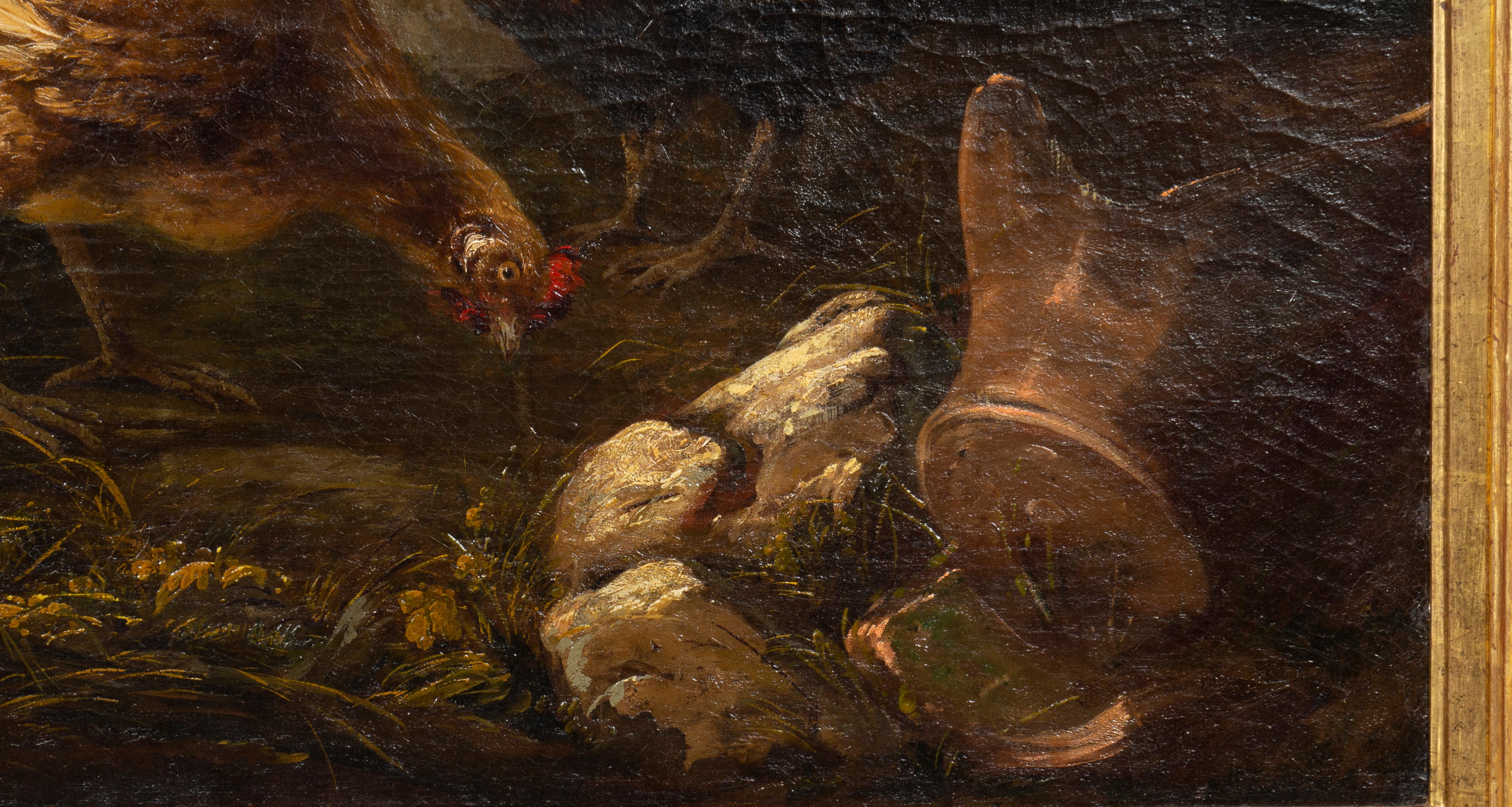 Paire de peintures à l'huile sur toile d'Europe représentant des oiseaux dans une maison en vente 2