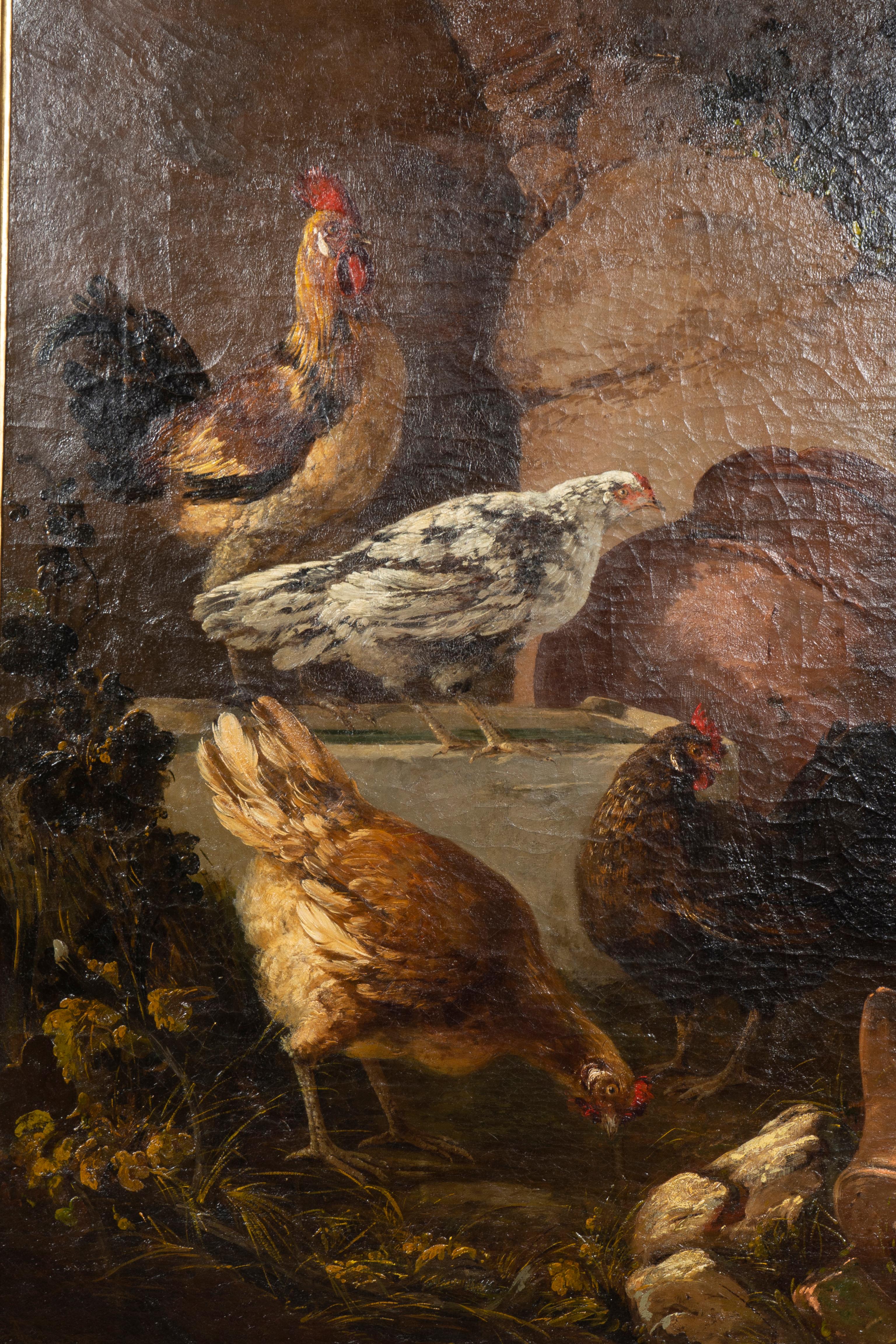 Paire de peintures à l'huile sur toile d'Europe représentant des oiseaux dans une maison en vente 3