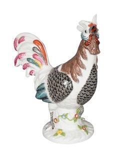 Pair of European Porcelain Roosters