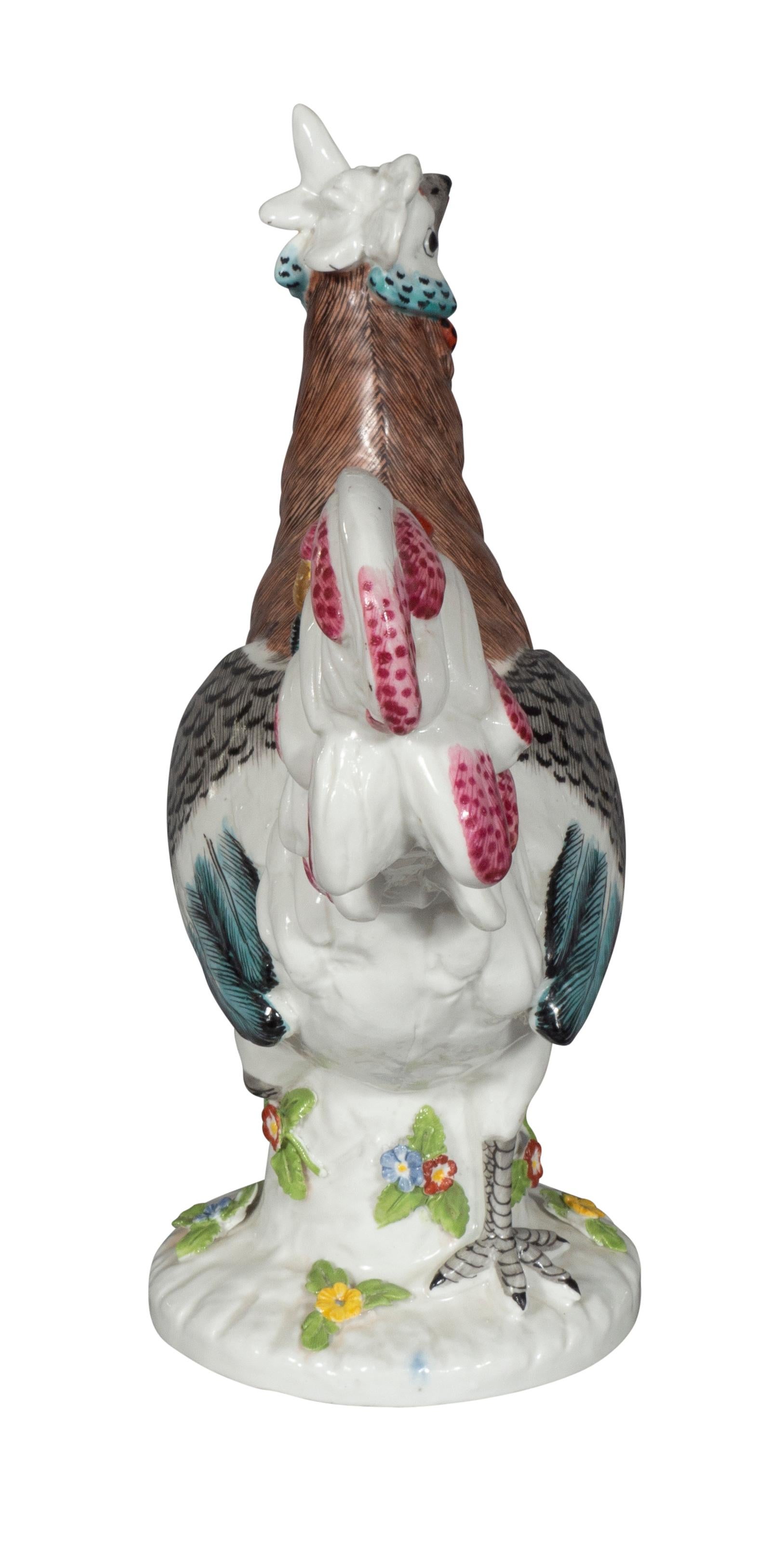 19th Century Pair of European Porcelain Roosters For Sale