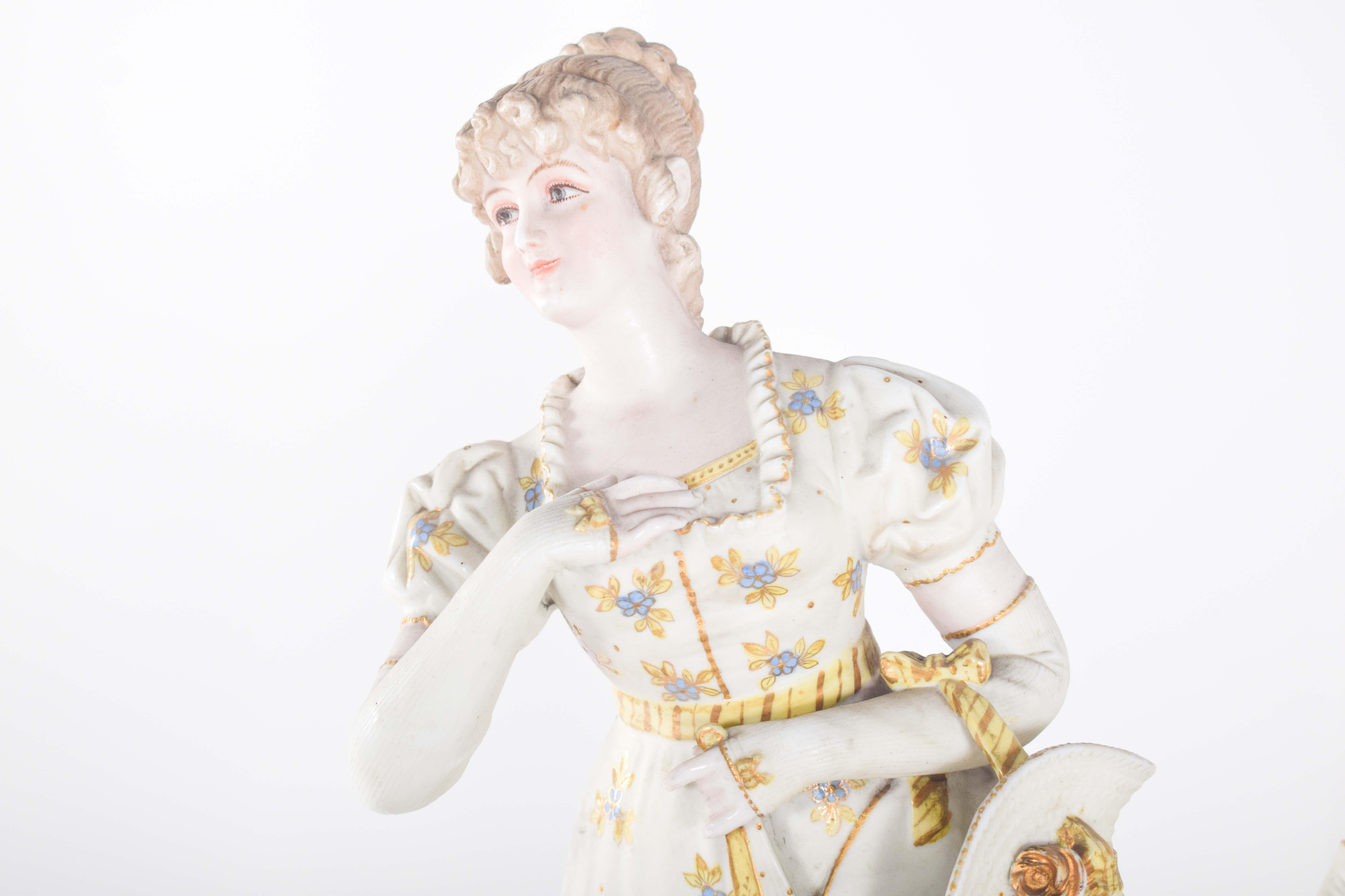 Britannico Coppia di statuette europee in porcellana in vendita