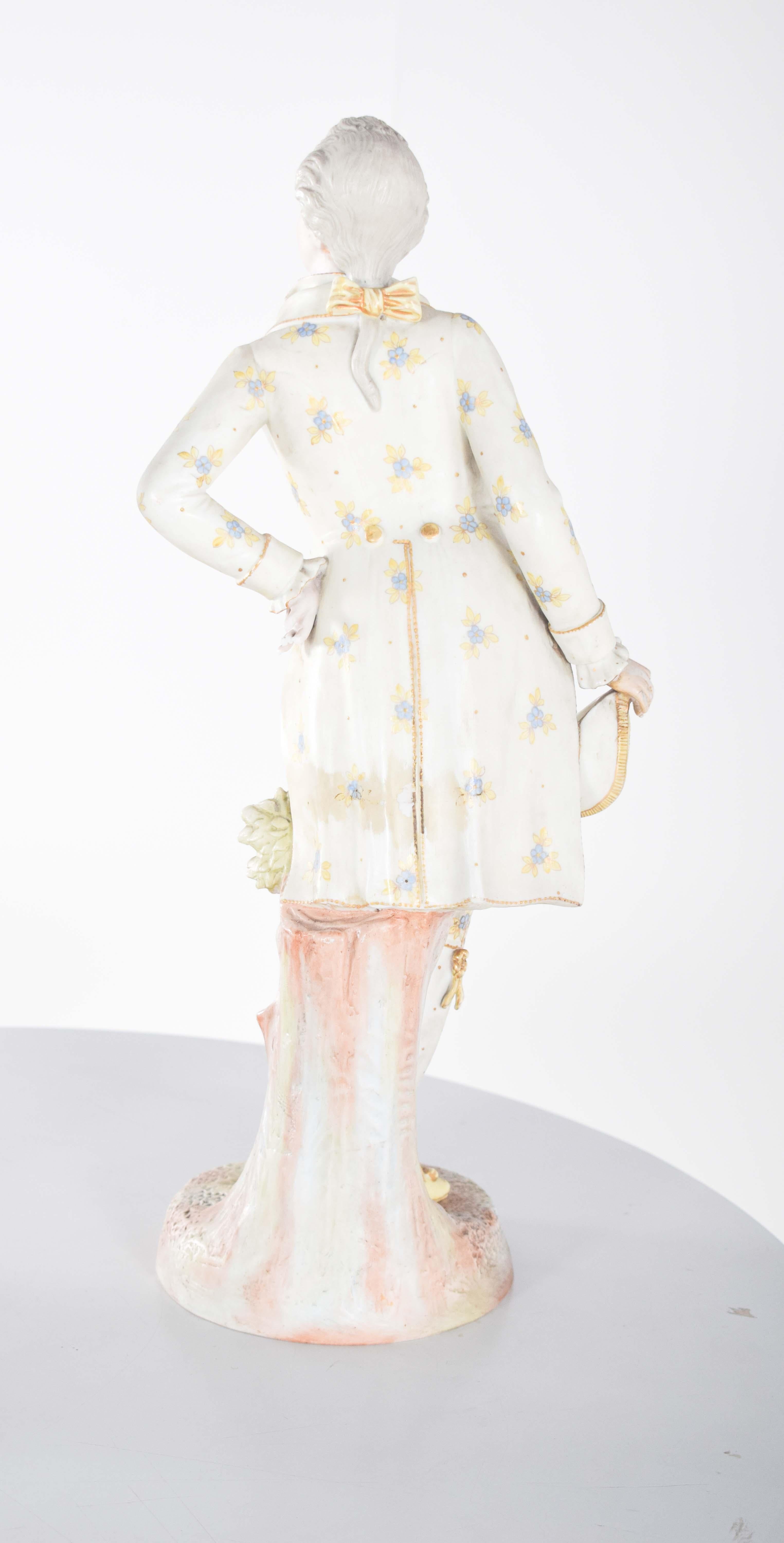 Porcellana Coppia di statuette europee in porcellana in vendita