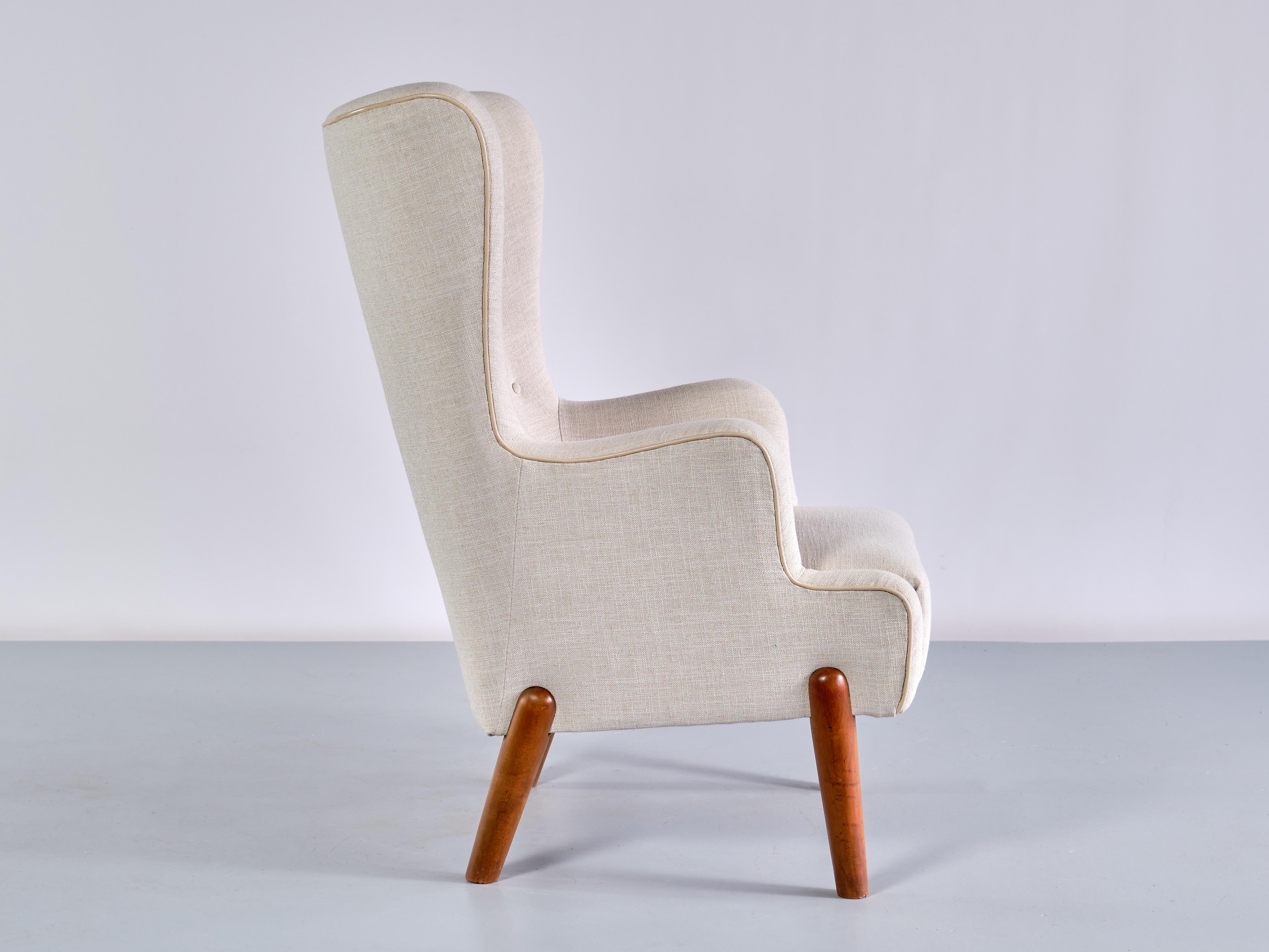 Pair of Eva and Nils Koppel Armchairs, Slagelse Møbelværk, Denmark, 1950s For Sale 10