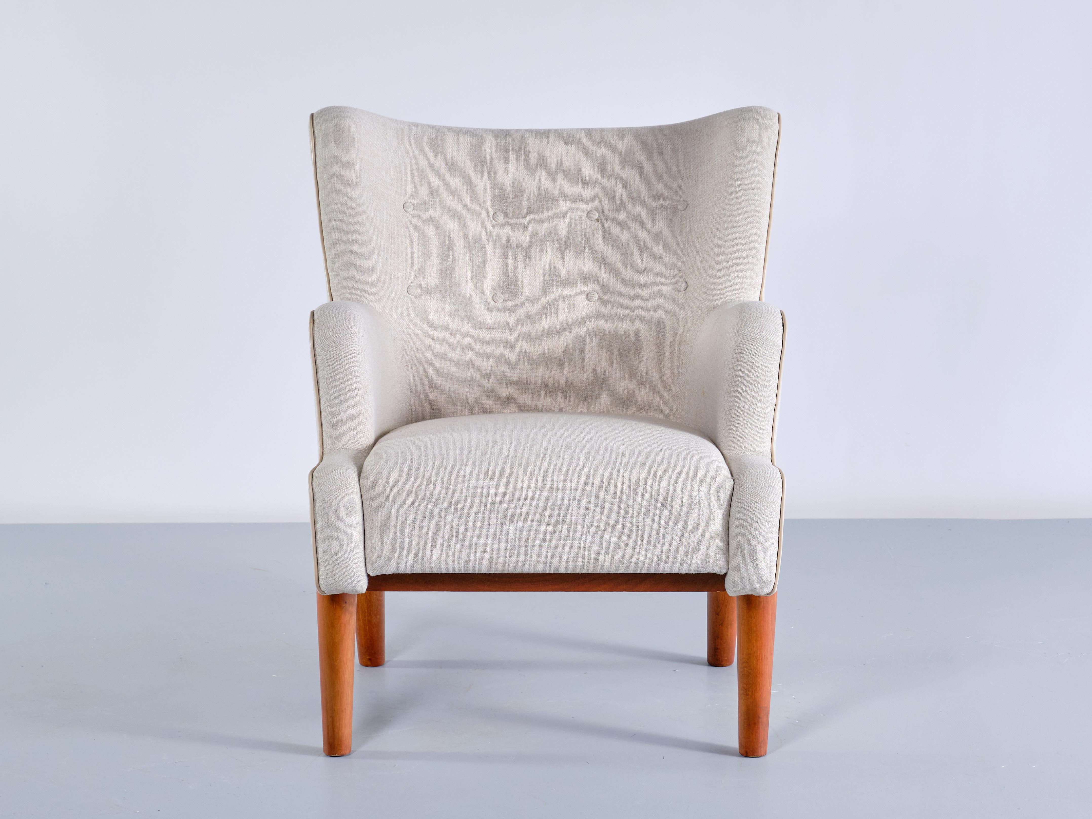 Pair of Eva and Nils Koppel Armchairs, Slagelse Møbelværk, Denmark, 1950s In Good Condition For Sale In The Hague, NL