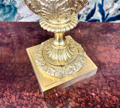 Pair of Ewers in Gilt Bronze with Bunches of Vines, Grapes, Napoleon III Period