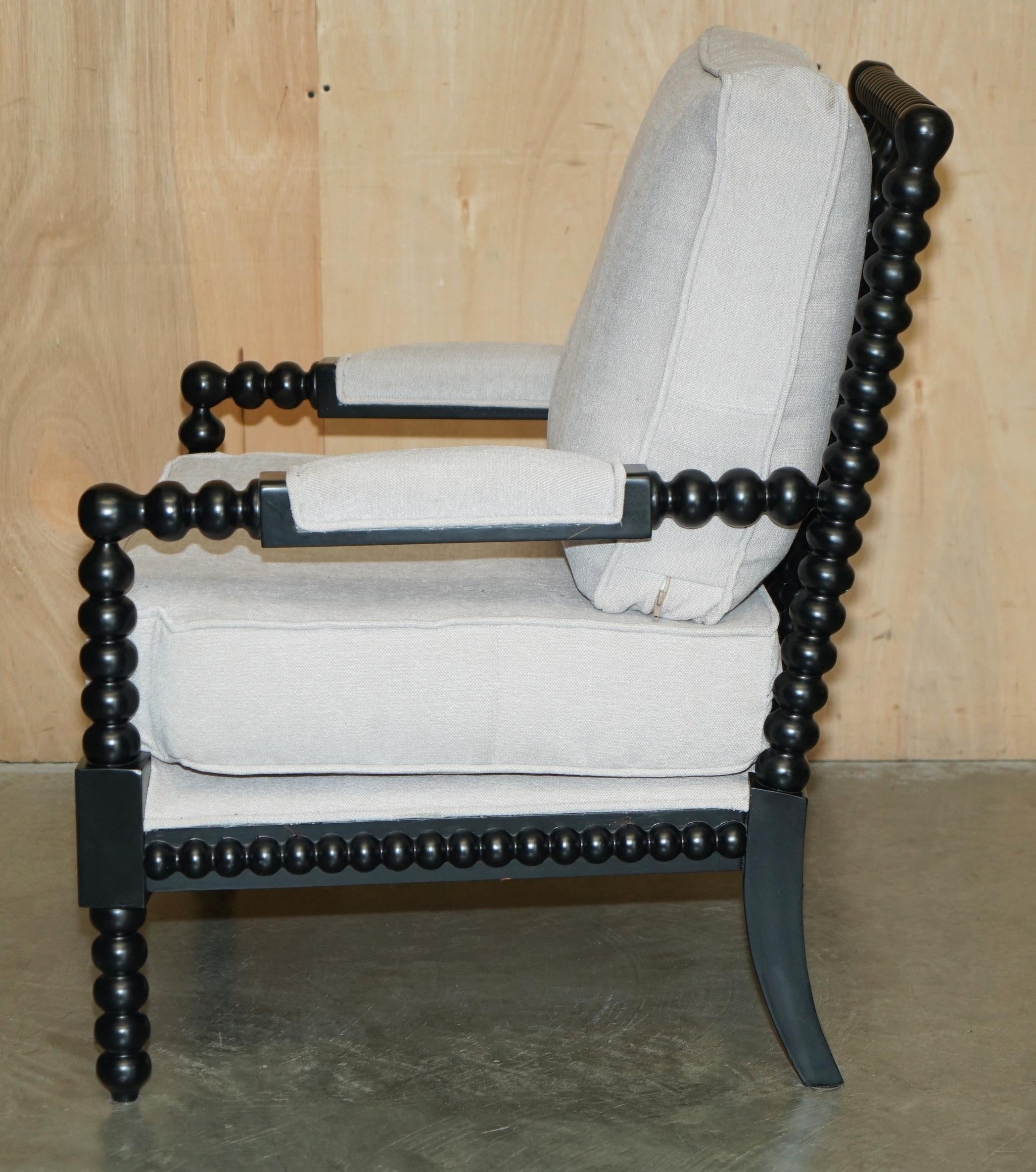Pärchen von EX DISPLAY bequem geschnitzt BOBBIN FRAME VICTORIAN STYLE ARMCHAIRs im Angebot 3