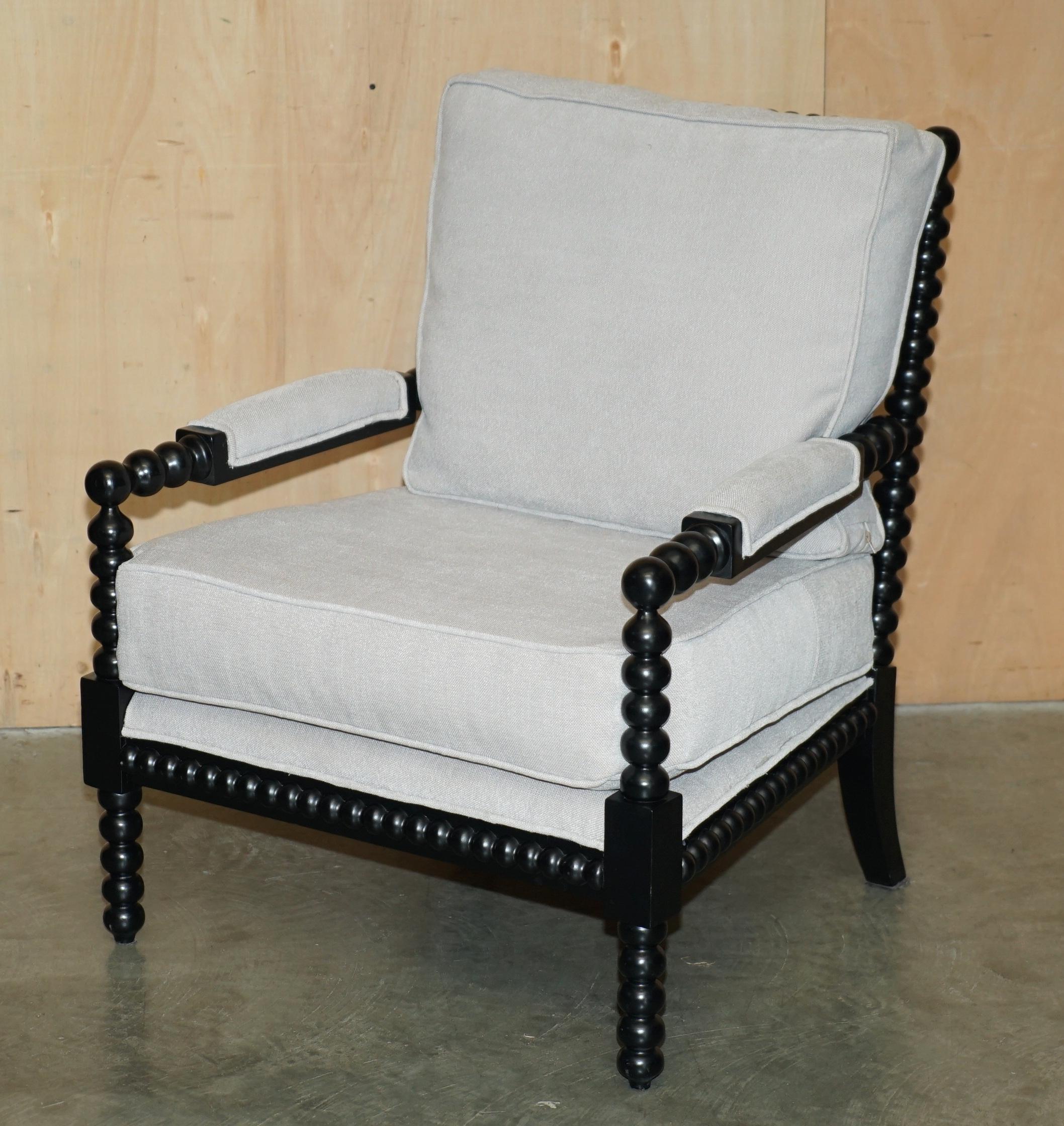 Pärchen von EX DISPLAY bequem geschnitzt BOBBIN FRAME VICTORIAN STYLE ARMCHAIRs im Angebot 8