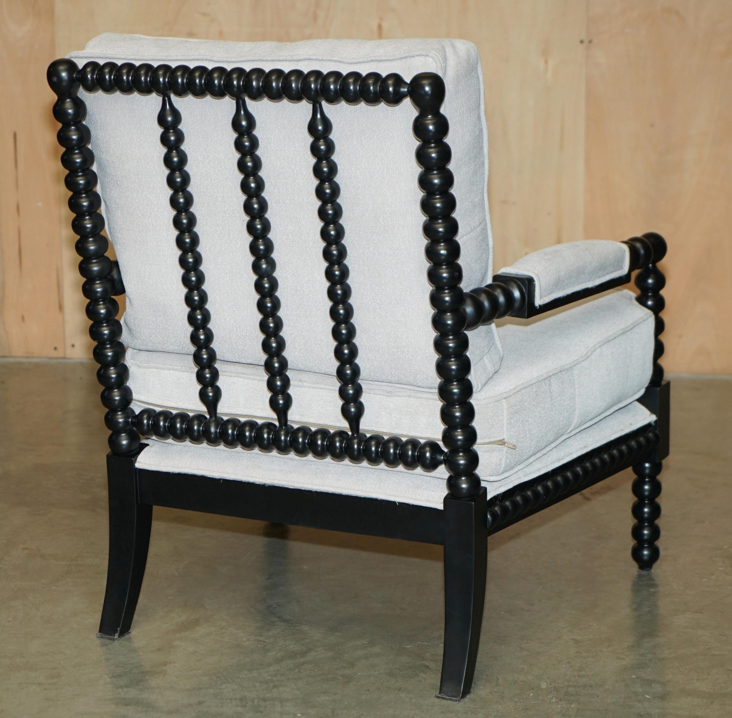 Pärchen von EX DISPLAY bequem geschnitzt BOBBIN FRAME VICTORIAN STYLE ARMCHAIRs im Angebot 12