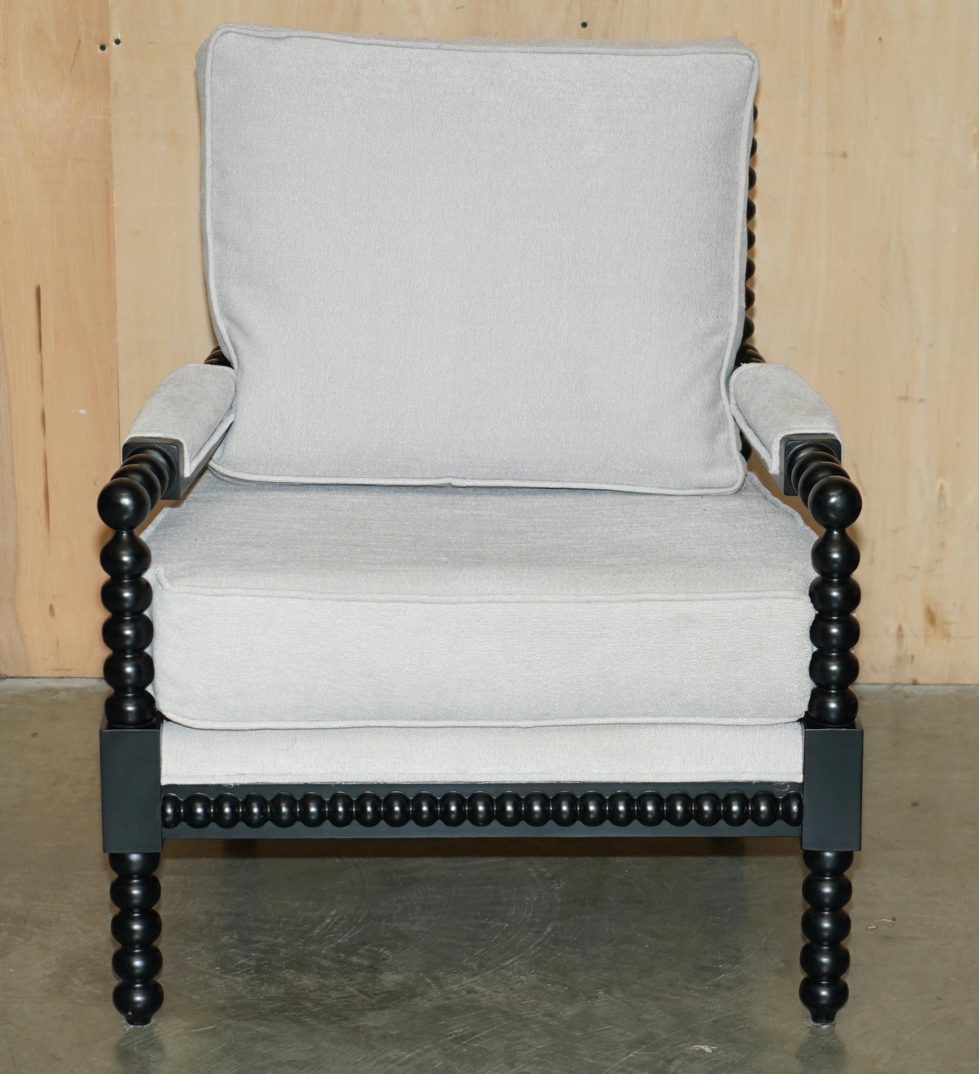 Pärchen von EX DISPLAY bequem geschnitzt BOBBIN FRAME VICTORIAN STYLE ARMCHAIRs (Viktorianisch) im Angebot