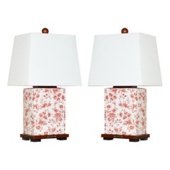 PAIR OF EX-DISPLAY RALPH LAUREN CHiNESE PORCELAIN TABLE LAMPS WITH LAUREN PLAQUE