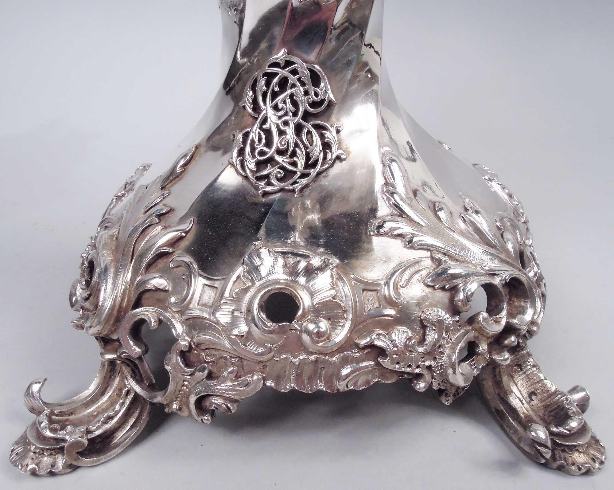 Pair of Excellent Quality Austrian Rococo Silver 7-Light Candelabra 3