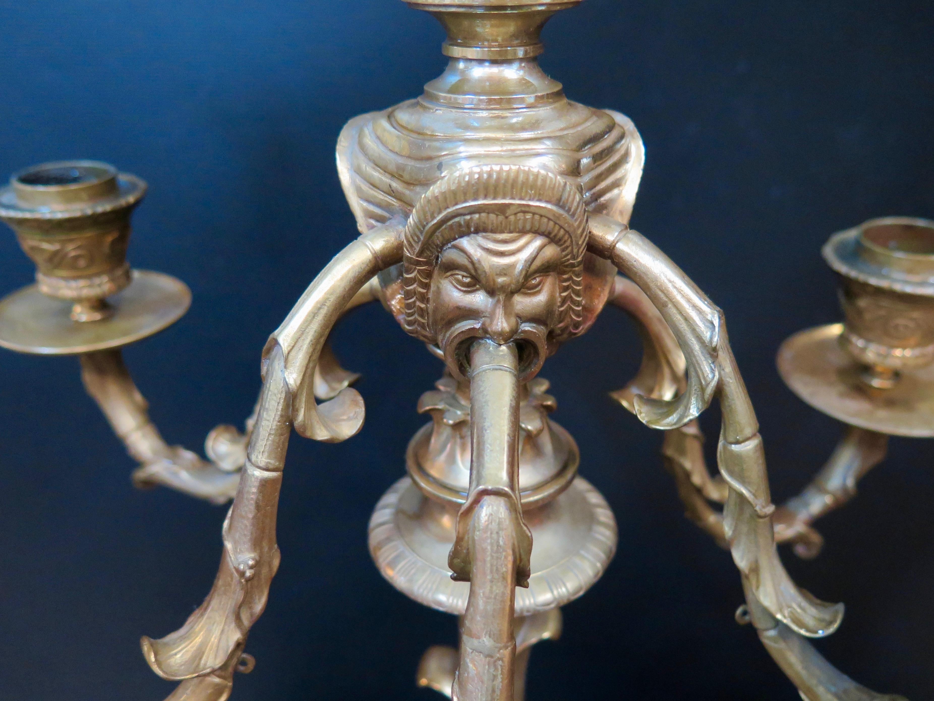 Pair of Exceptional 19th Century French Bronze Candelabra In Good Condition In Bronx, NY