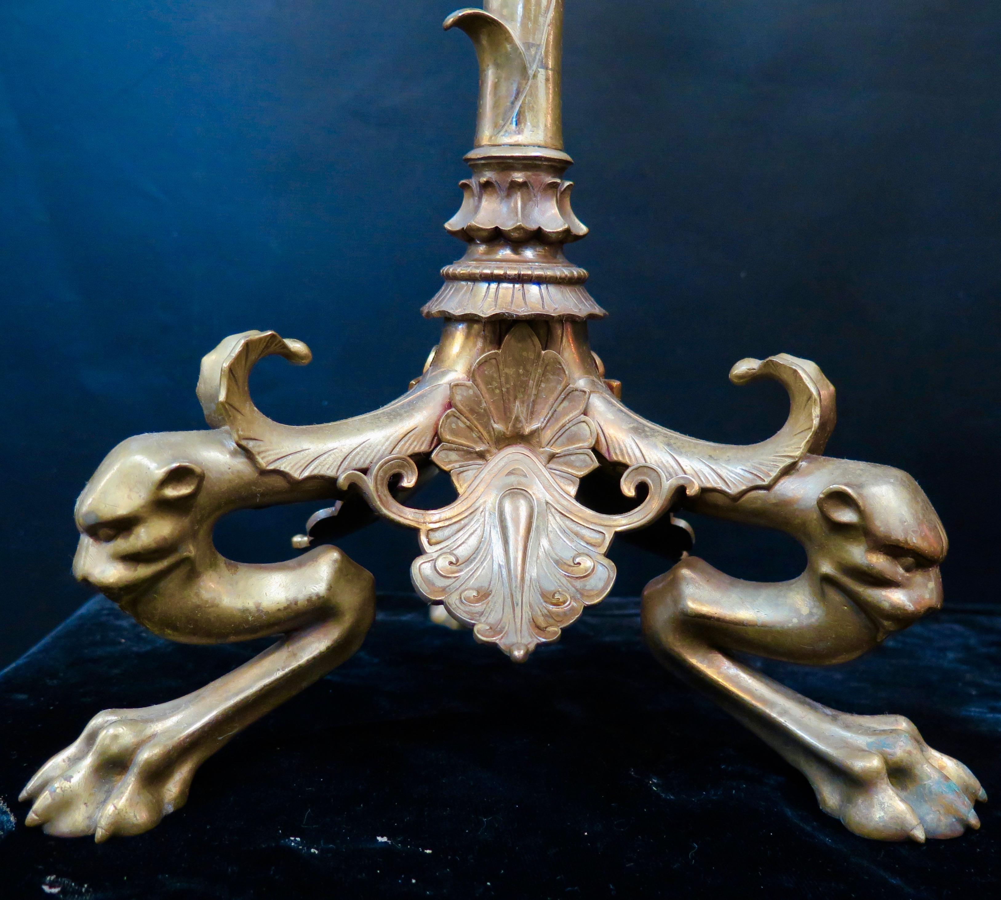Pair of Exceptional 19th Century French Bronze Candelabra 3