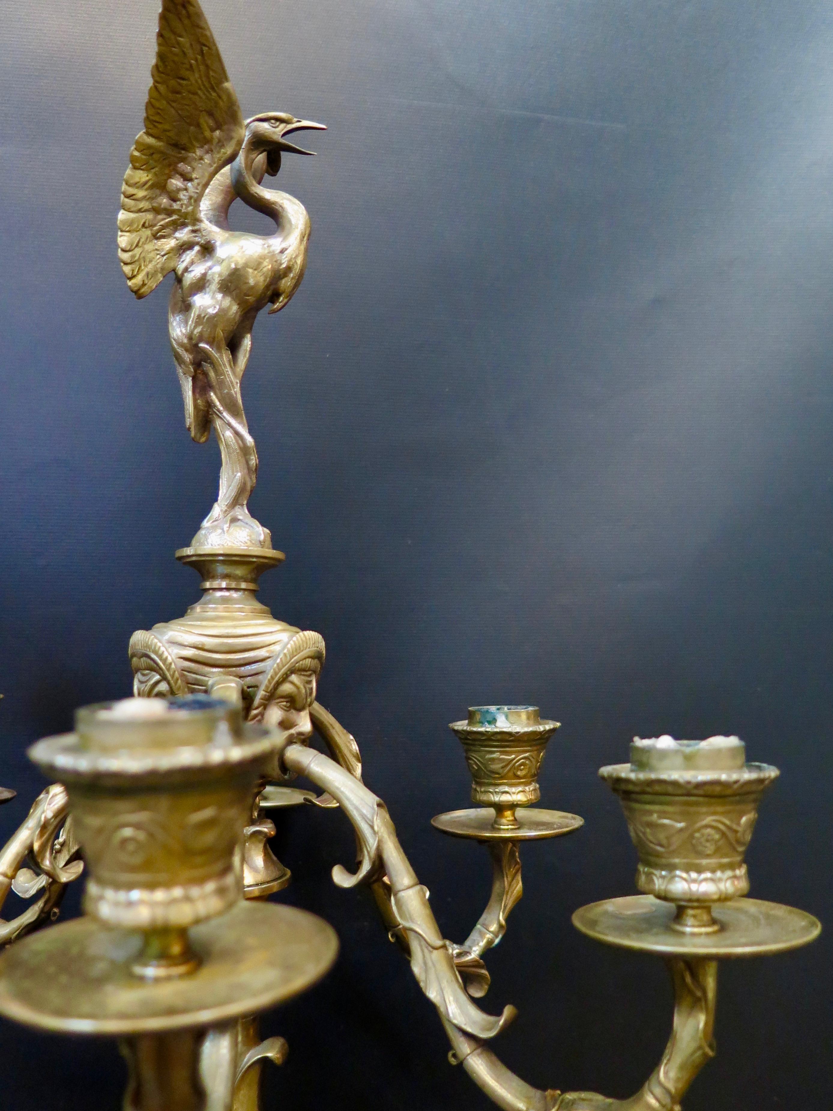 Pair of Exceptional 19th Century French Bronze Candelabra 6