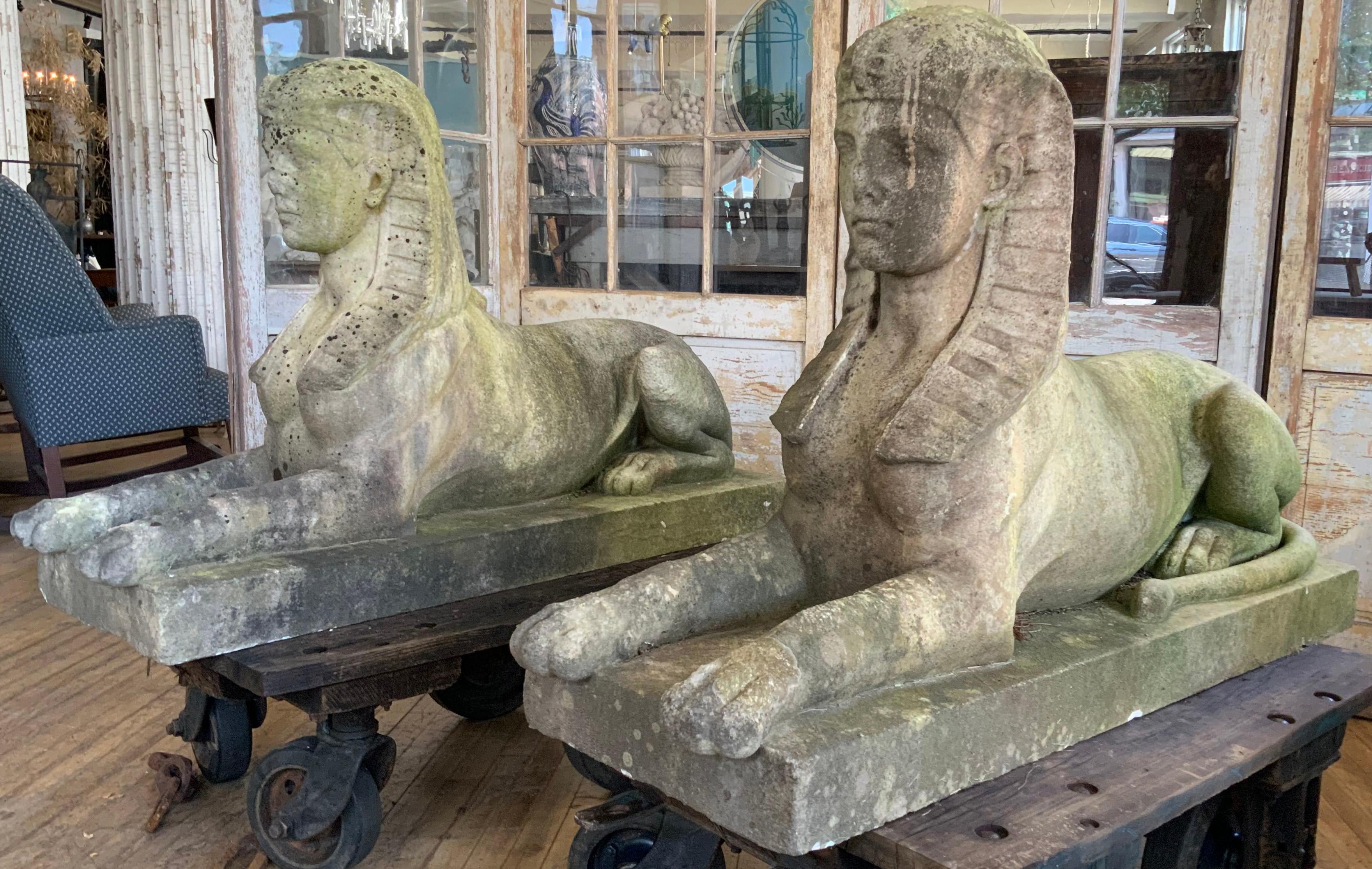 Pair of Exceptional 19th Century Marble Sphinx 7