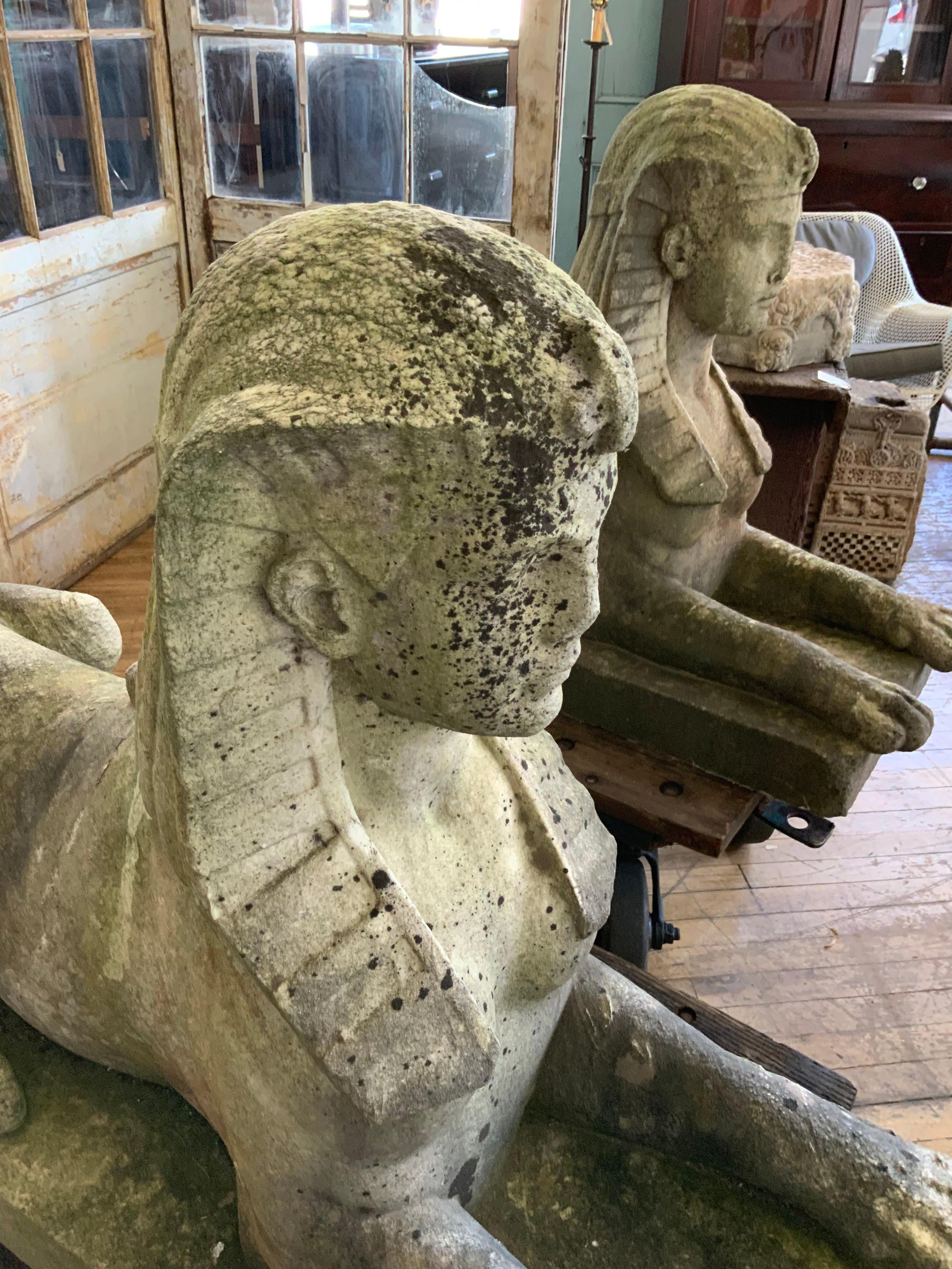 Pair of Exceptional 19th Century Marble Sphinx 3
