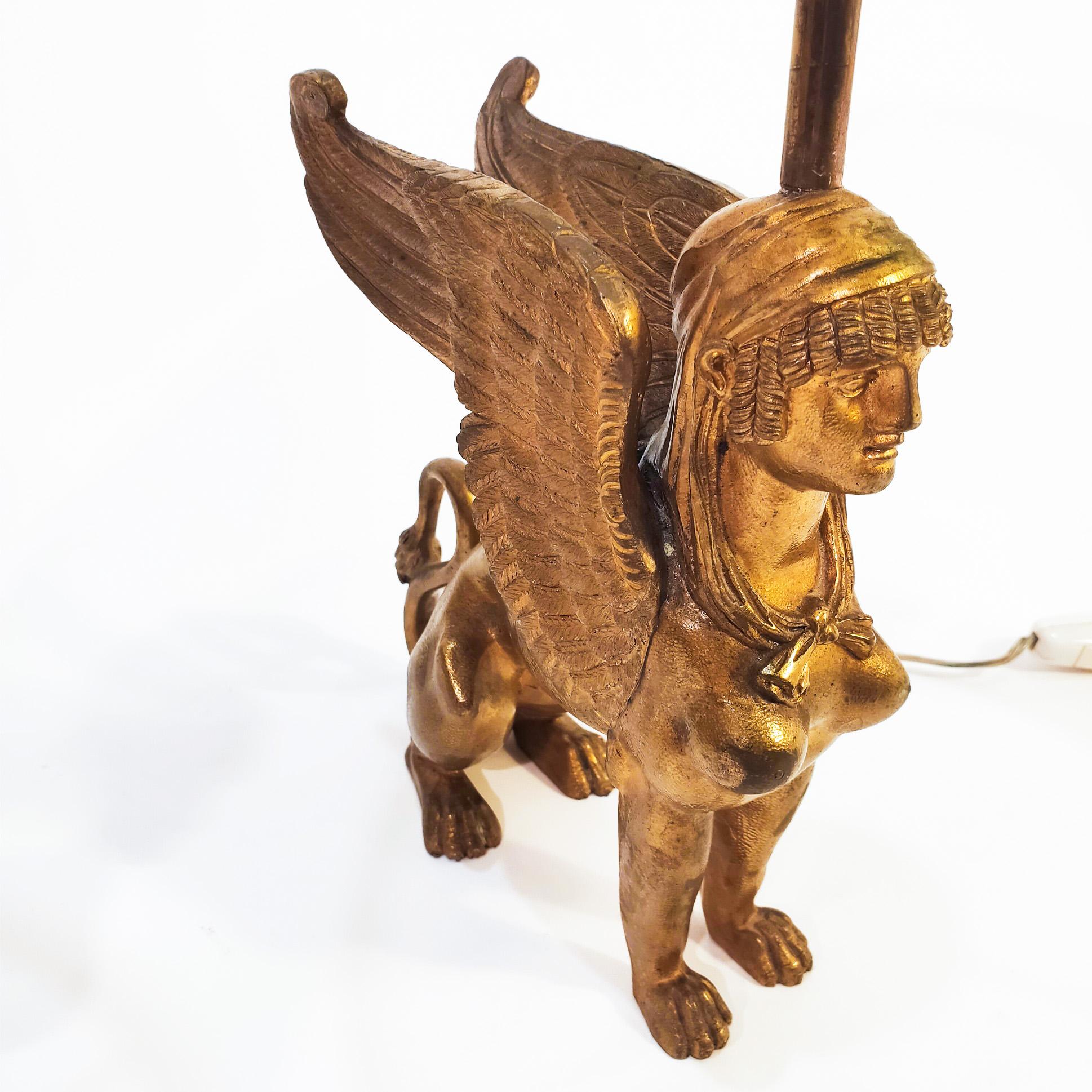 French Pair of exceptional Art Déco and Grand tour brass table lamps, France, 1920s For Sale