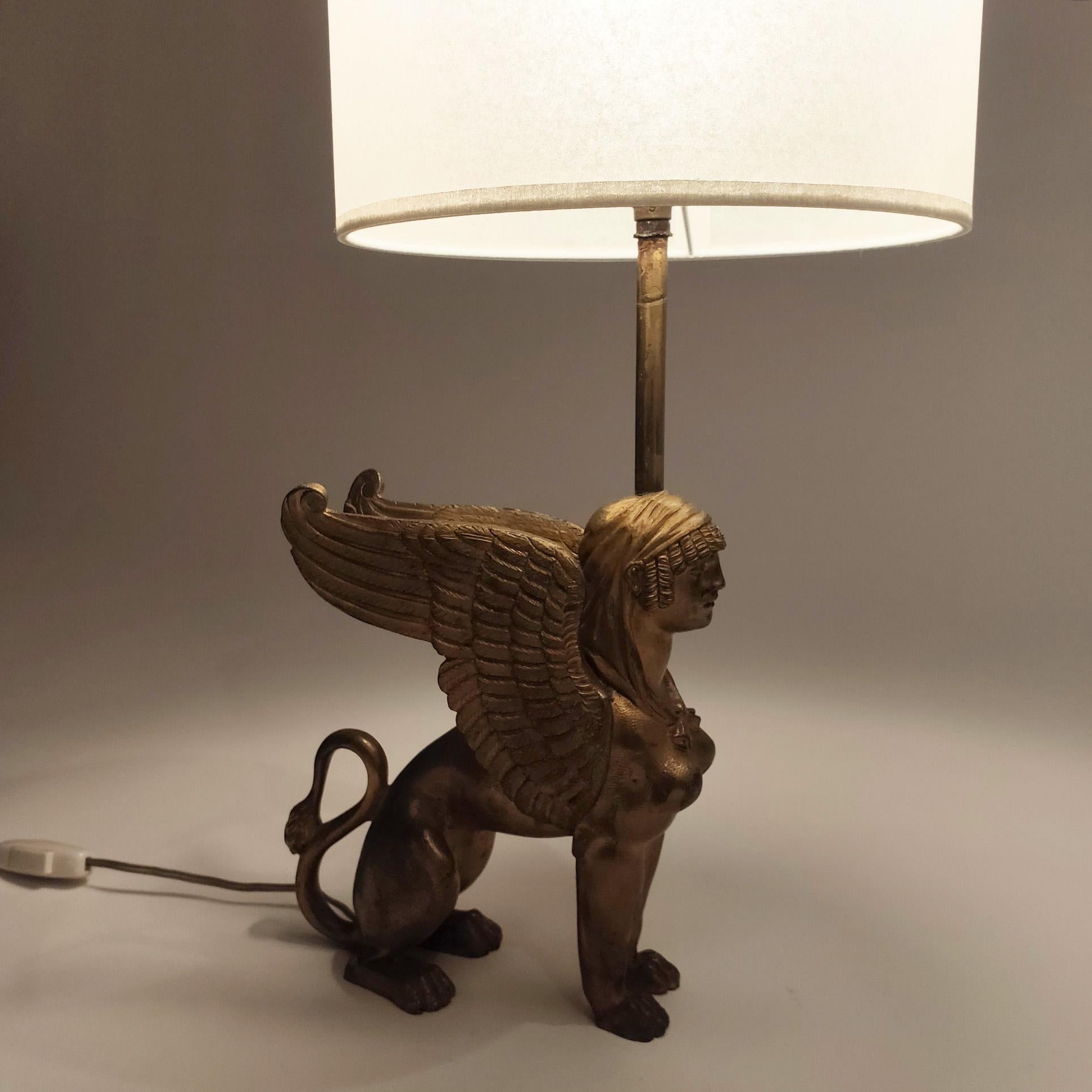 20th Century Pair of exceptional Art Déco and Grand tour brass table lamps, France, 1920s For Sale