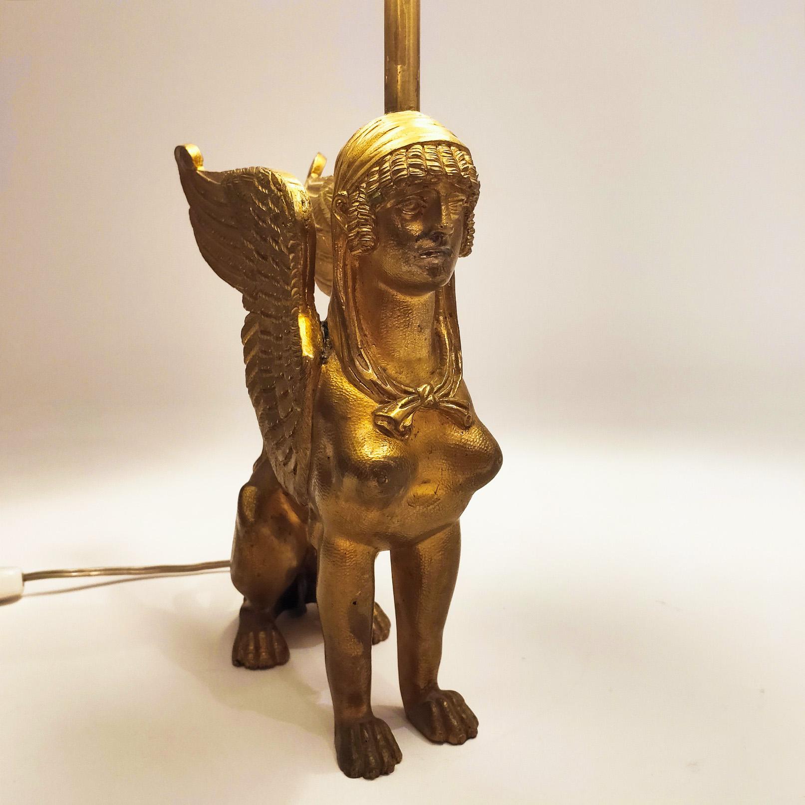 Pair of exceptional Art Déco and Grand tour brass table lamps, France, 1920s For Sale 1
